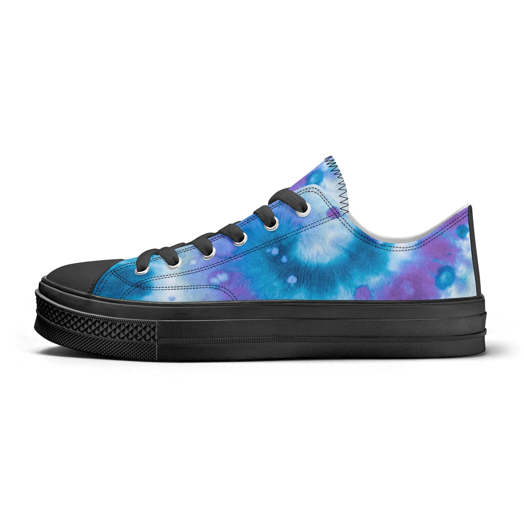 Blue Tie Dye Pattern - Mens Classic Low Top Canvas Shoes for Footwear Lovers