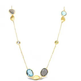 Blue Topaz Gold Necklace