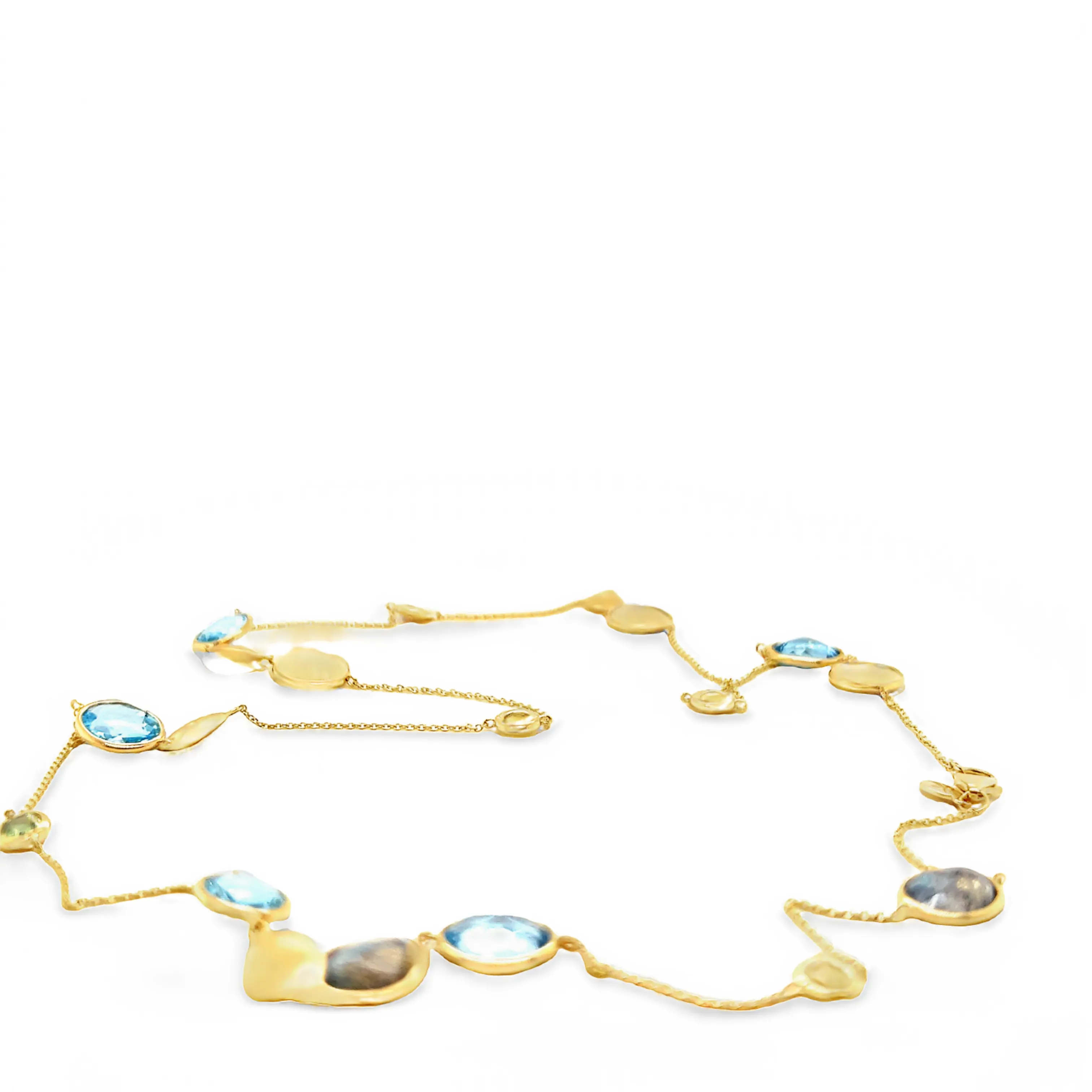 Blue Topaz Gold Necklace