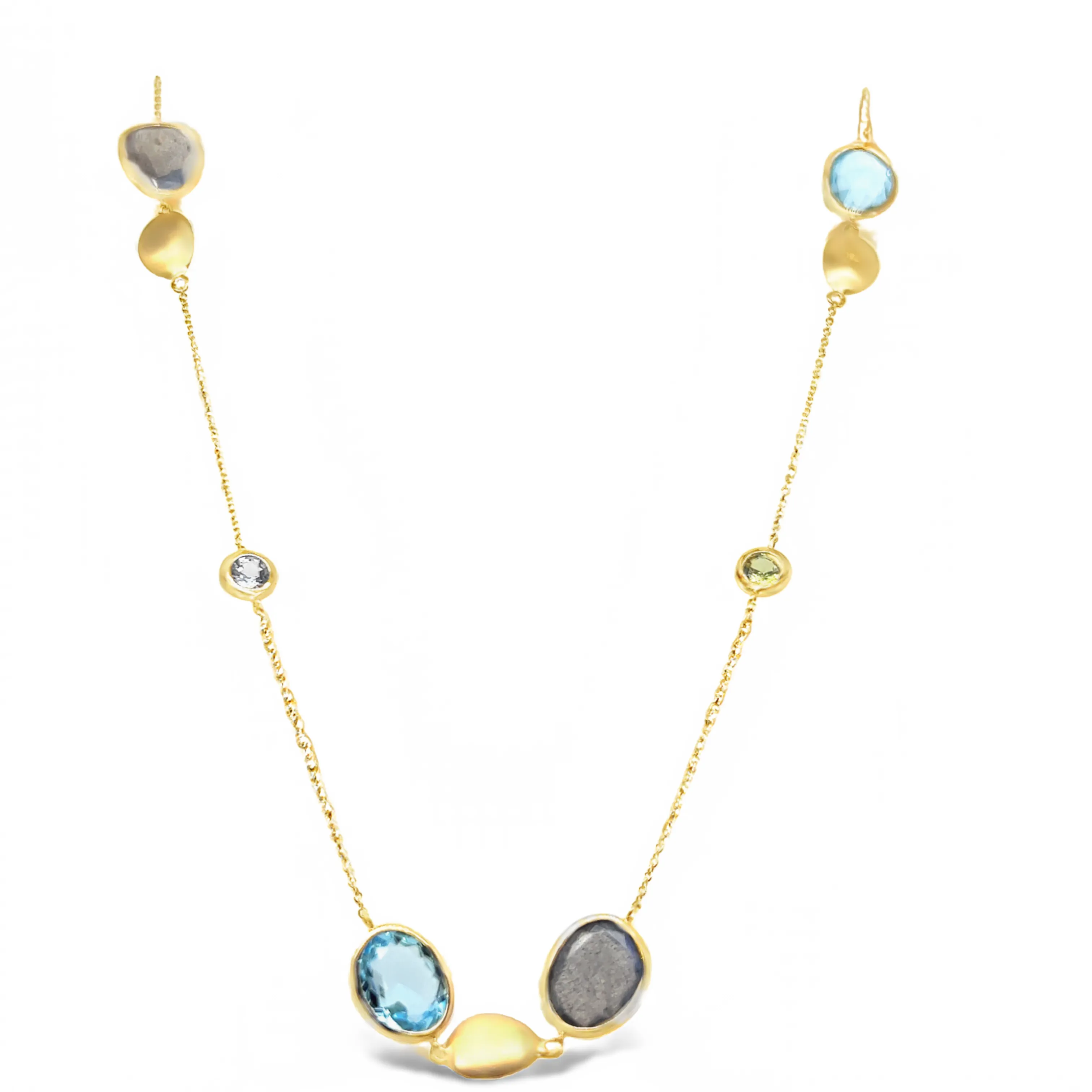 Blue Topaz Gold Necklace