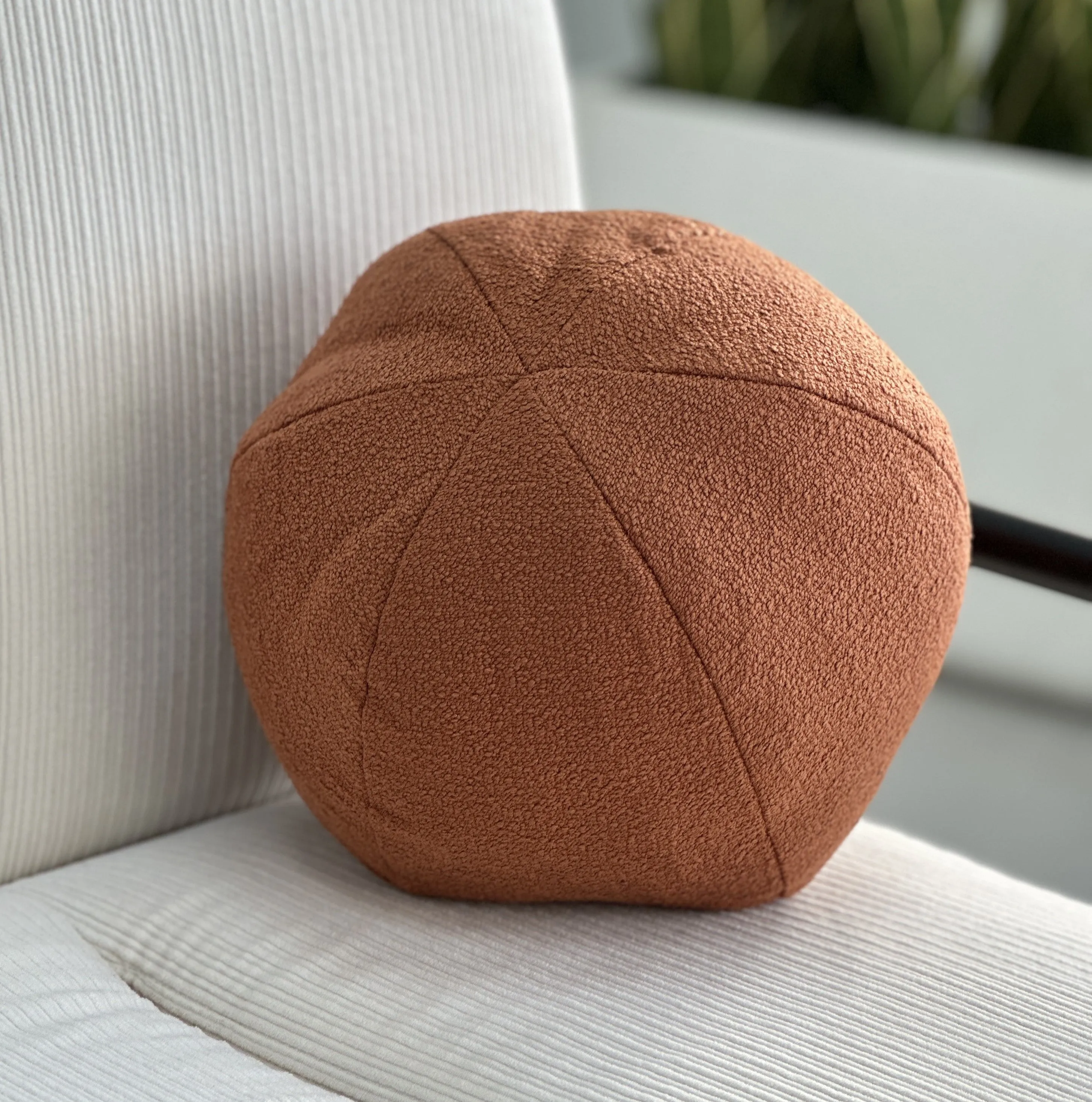 Bouclé Terractota Ball Throw Pillow