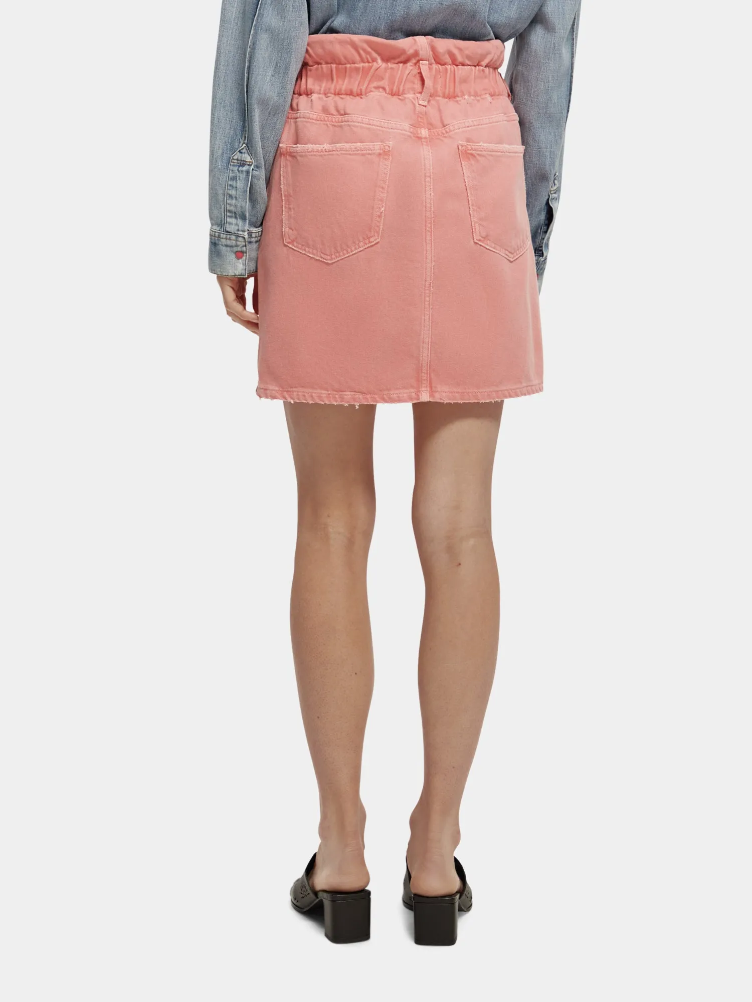 Break garment-dyed mini skirt