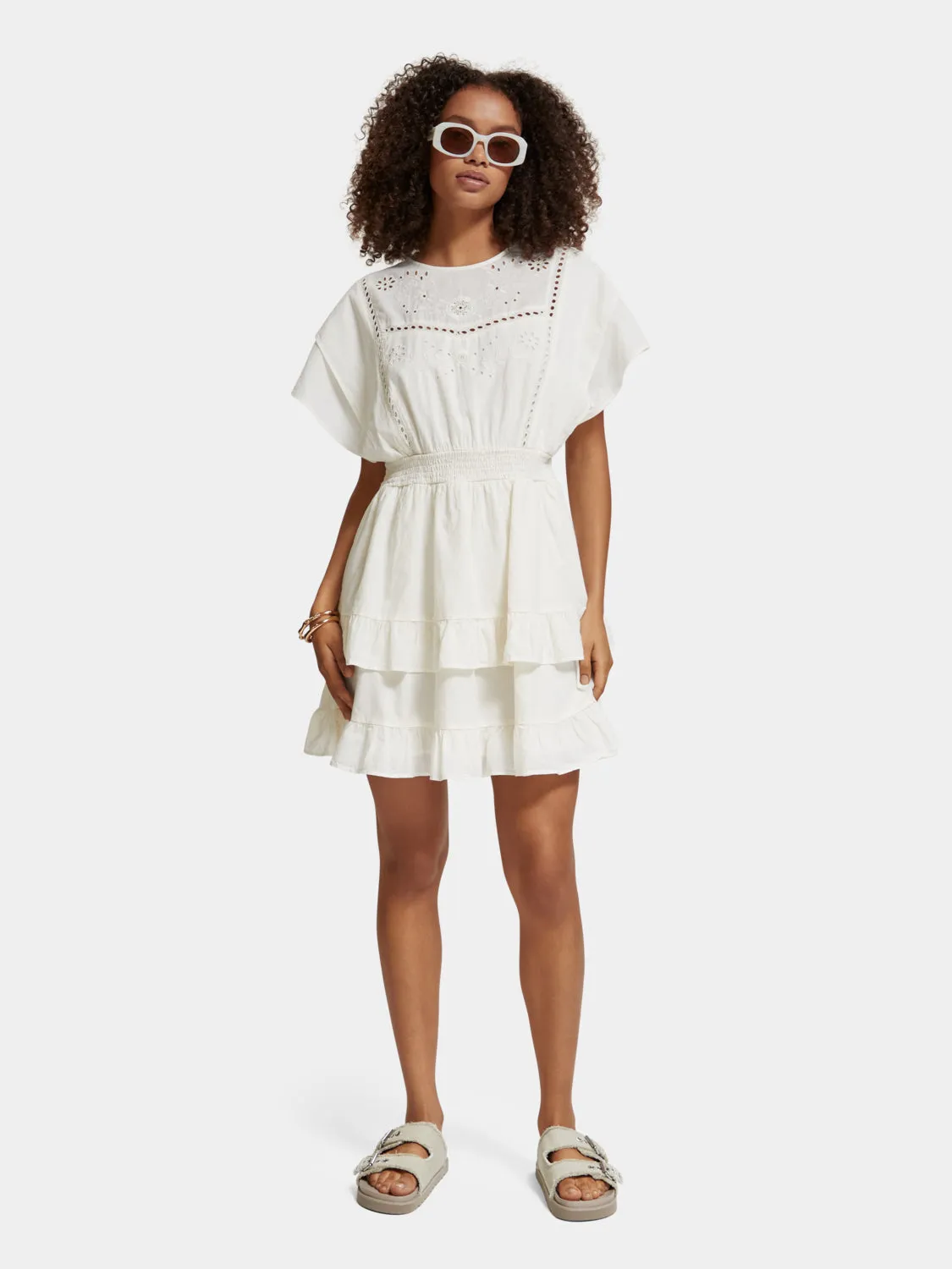 Broiderie anglaise midi dress