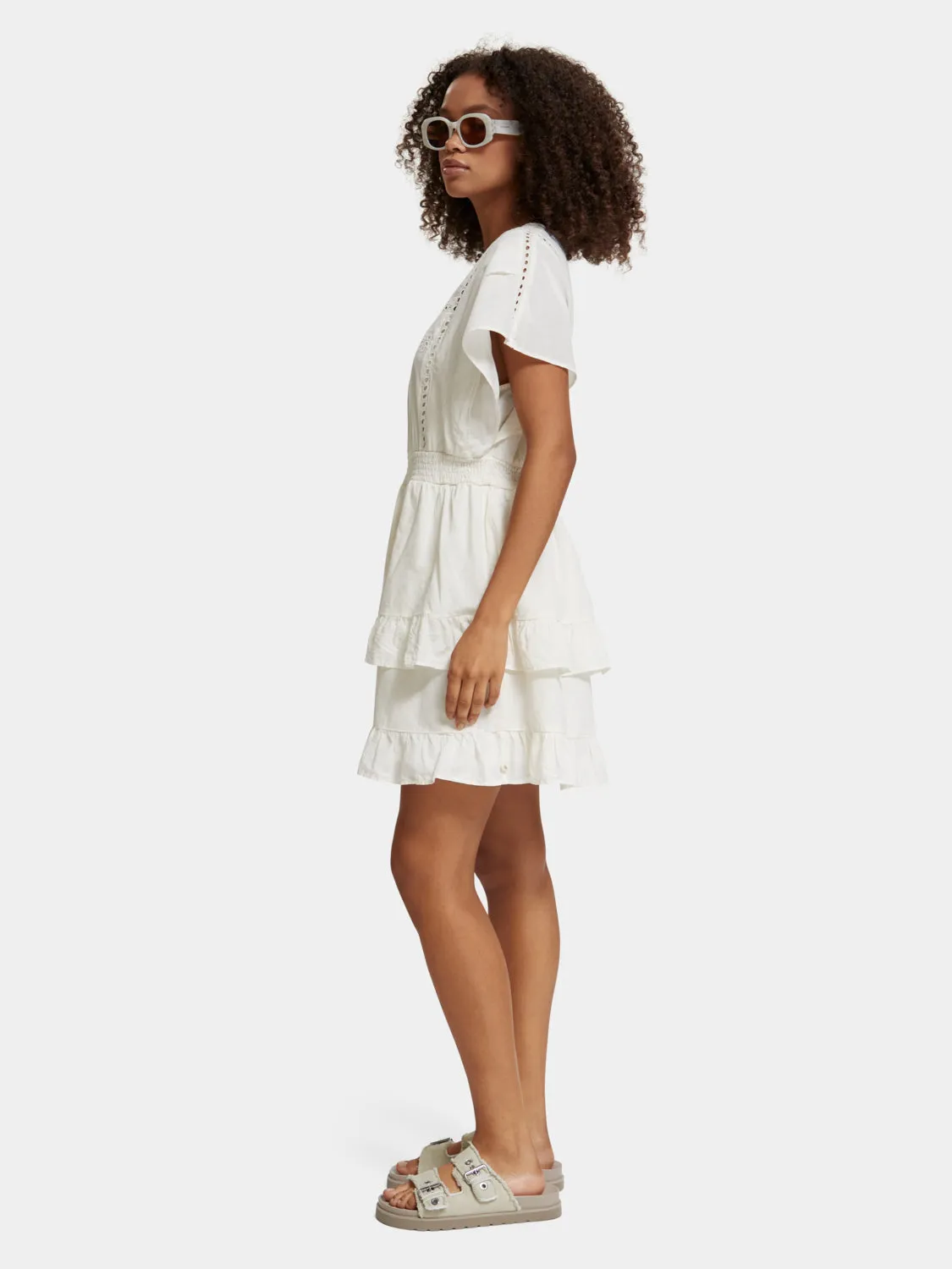 Broiderie anglaise midi dress