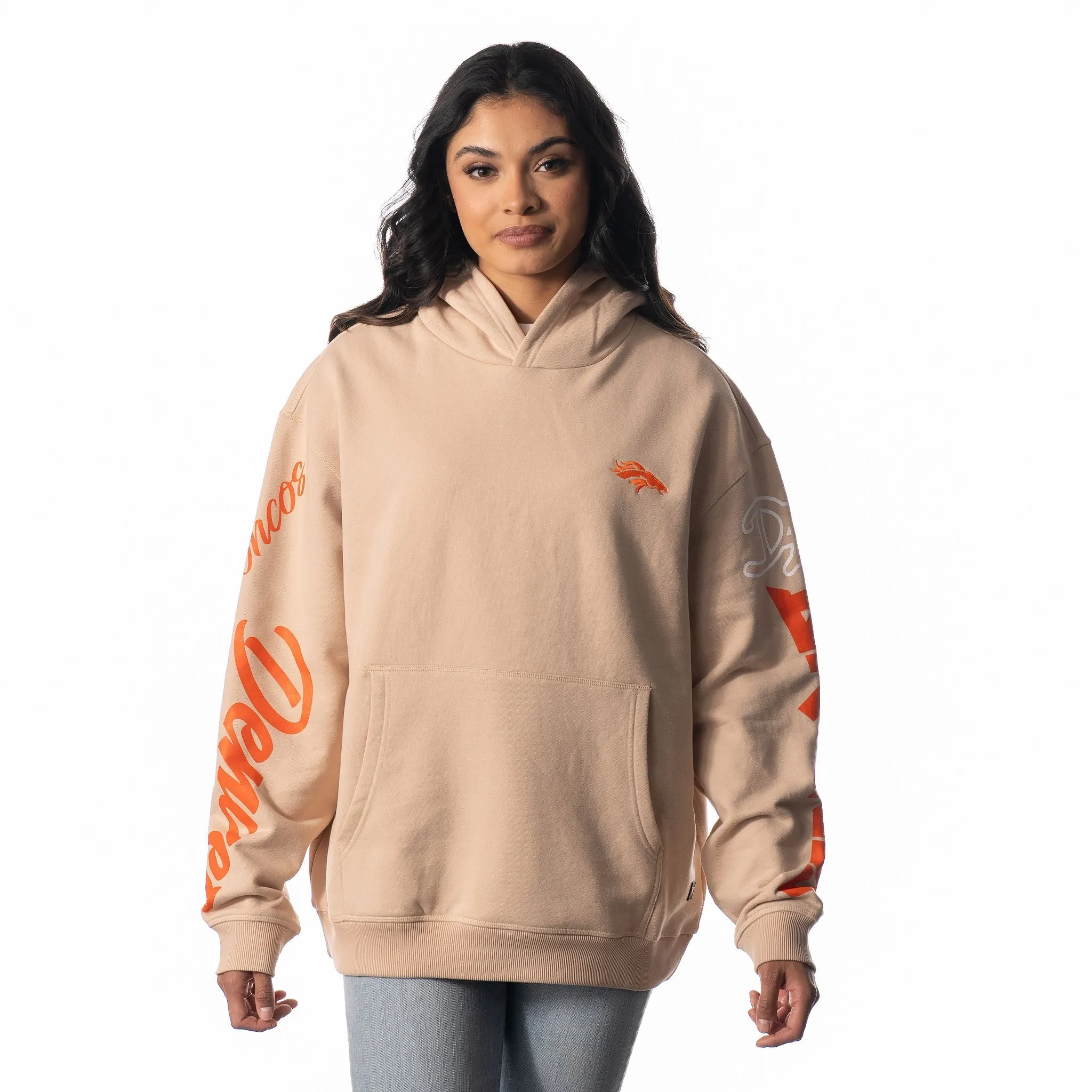 Broncos Unisex Heavy Block Graphic Hoodie - Cream