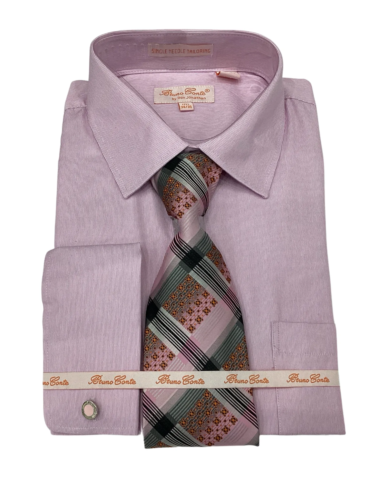 Bruno Conte Regular Fit Dress Shirt Combo - Rose Pink