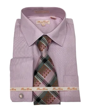 Bruno Conte Regular Fit Dress Shirt Combo - Rose Pink