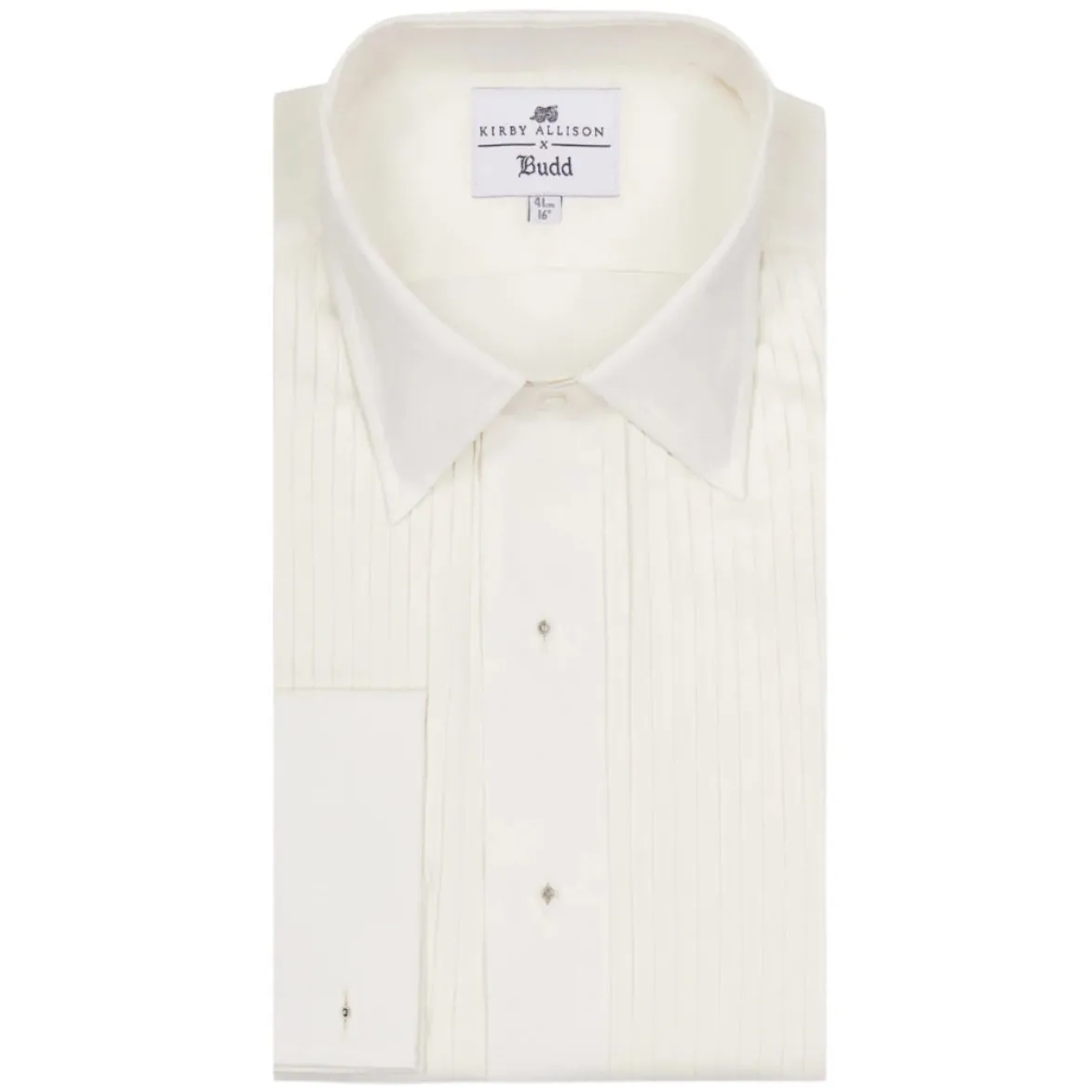 Budd x Kirby Allison Hand Pleated Spun Silk Cream Dinner Shirt