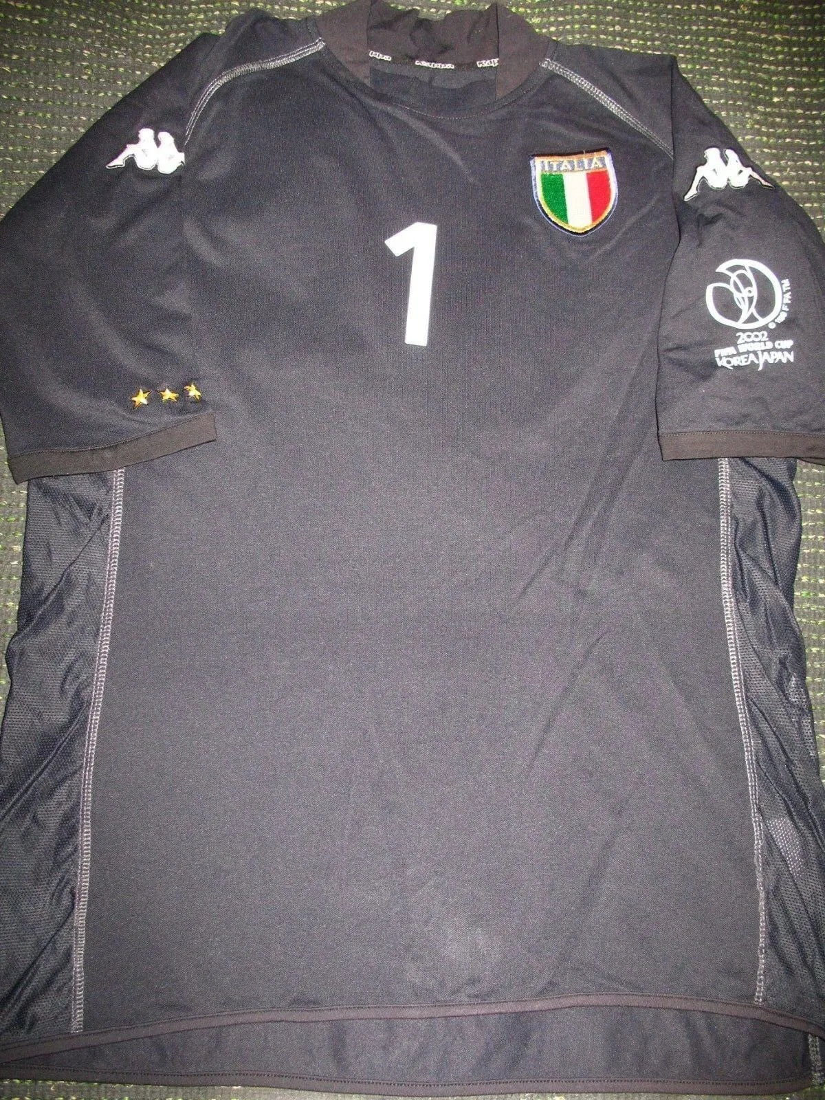 Buffon Italy Kappa 2002 World Cup Black Jersey Shirt XL