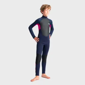 C-Skins Element 3/2 Junior Kids Wetsuit - Slate/Magenta/Multi