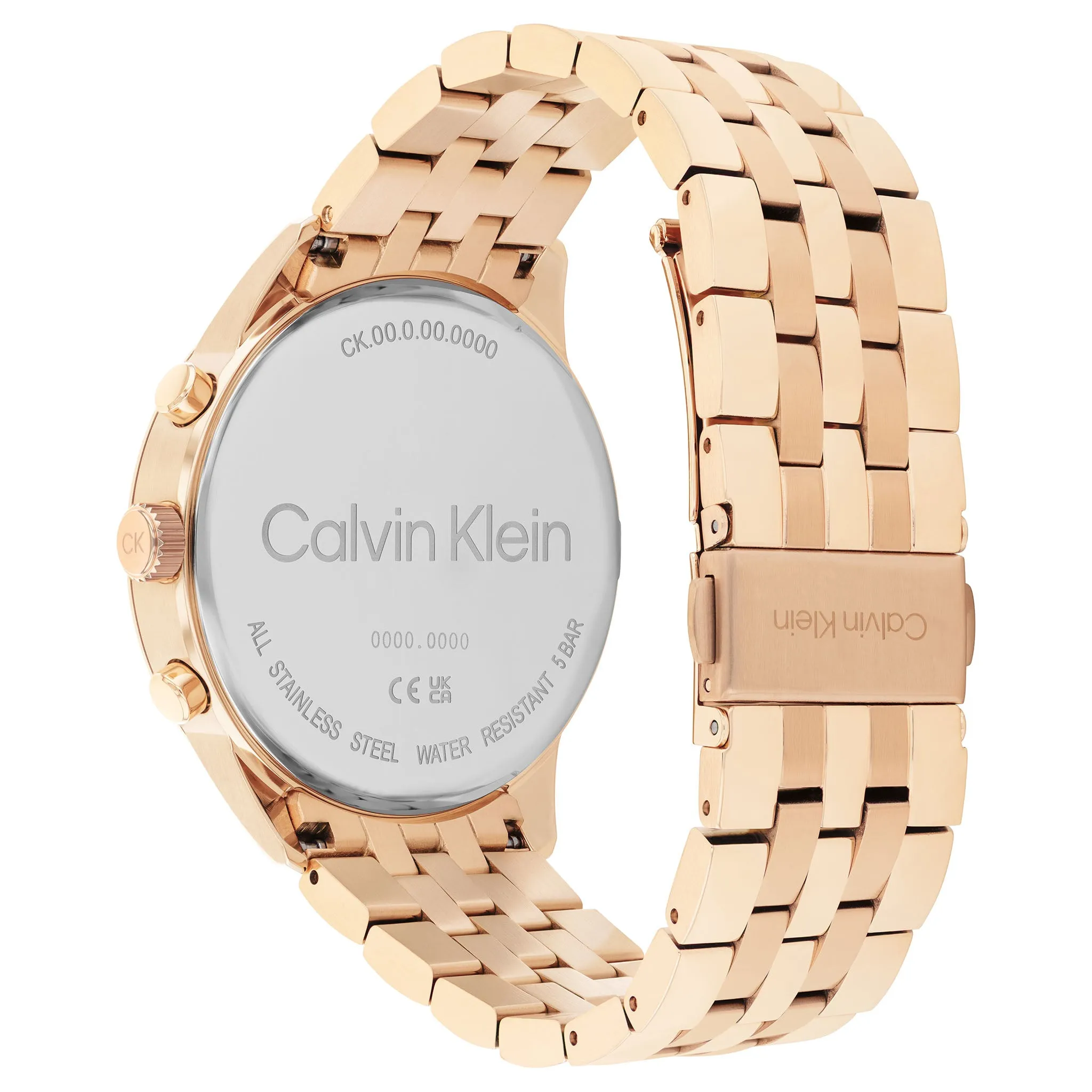 Calvin Klein Rose Gold Steel Blue Dial Multi-function Men's Watch - 25200376