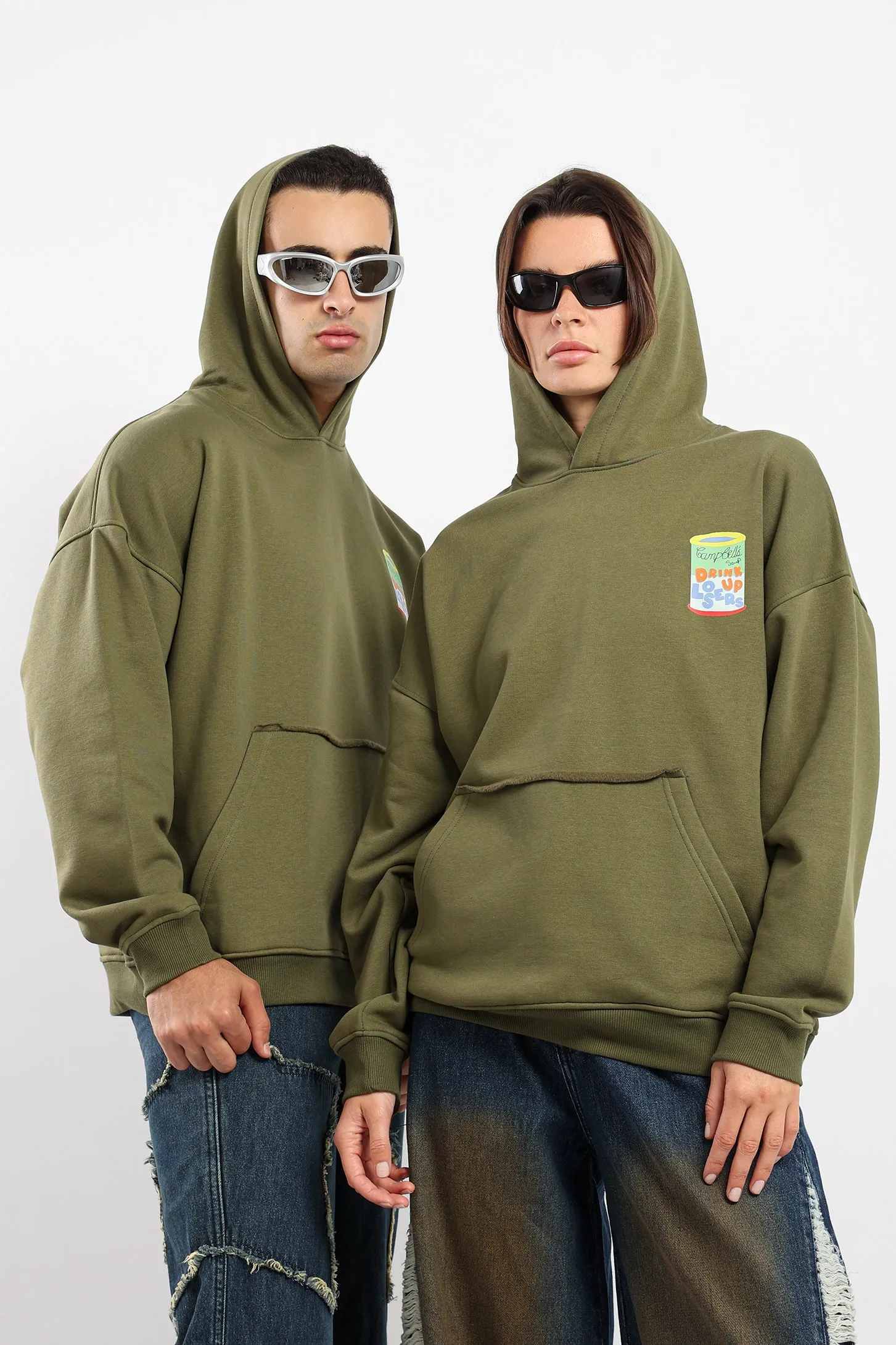 CAMPBELL MEME HOODIE - KHAKI