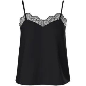 Canotte e top Donna Pieces - Pctiffany Strap Lace Top Noos Bc - Nero