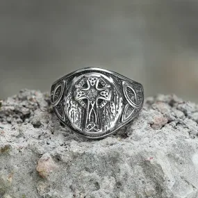 Celtic Cross Knot Stainless Steel Ring