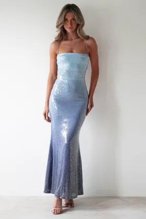 Chloé Ombre Sequin Maxi Gown | Blue/Grey