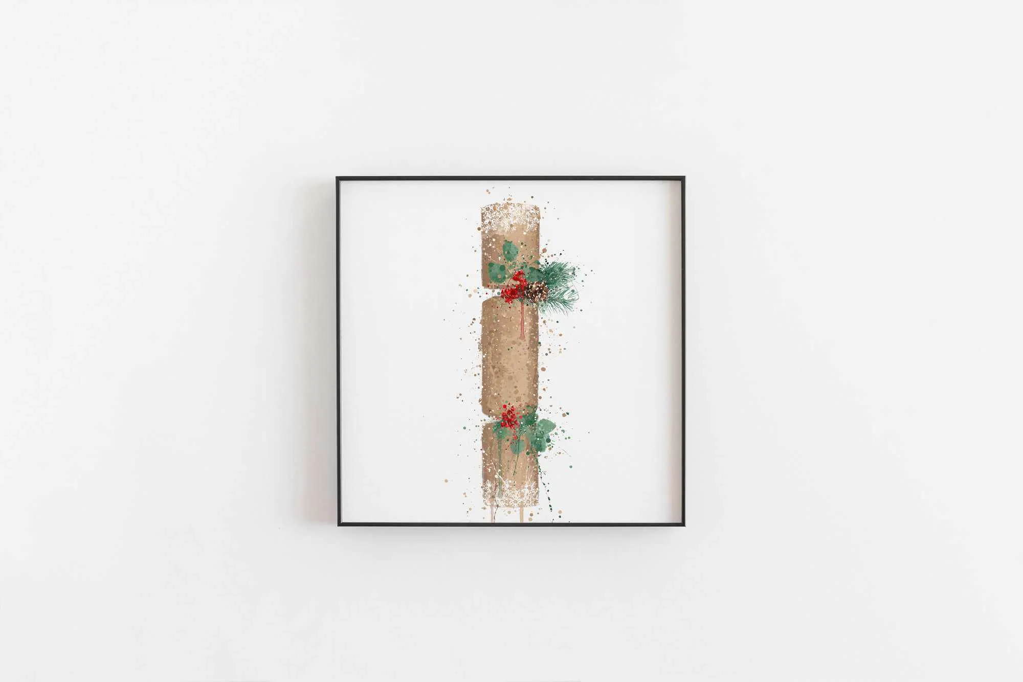 Christmas Cracker Wall Art Print , Contemporary and Stylish Christmas Decoration Alternative Xmas Decor