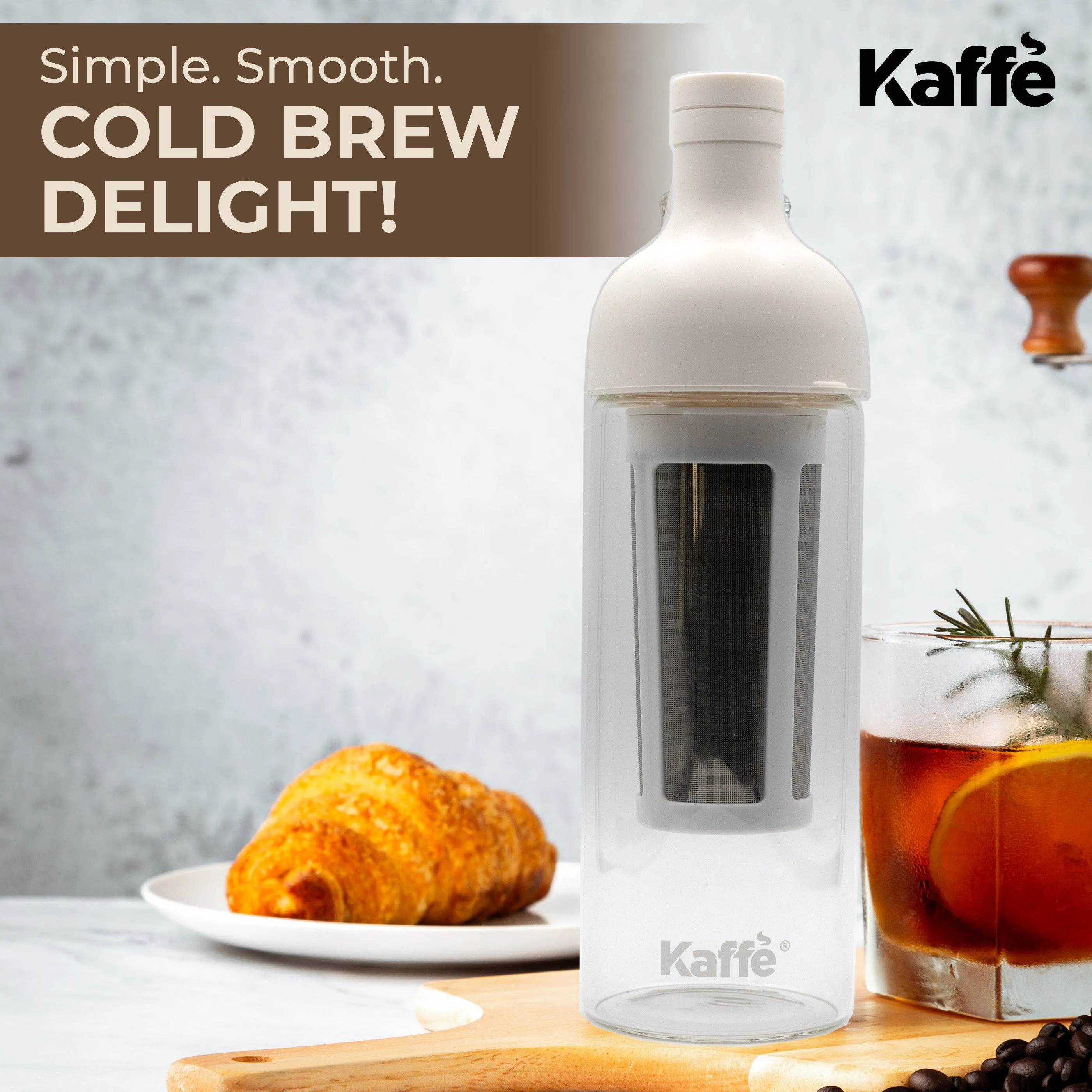 Cold Brew Coffee Maker, Glass Coffee Pitcher. 1L