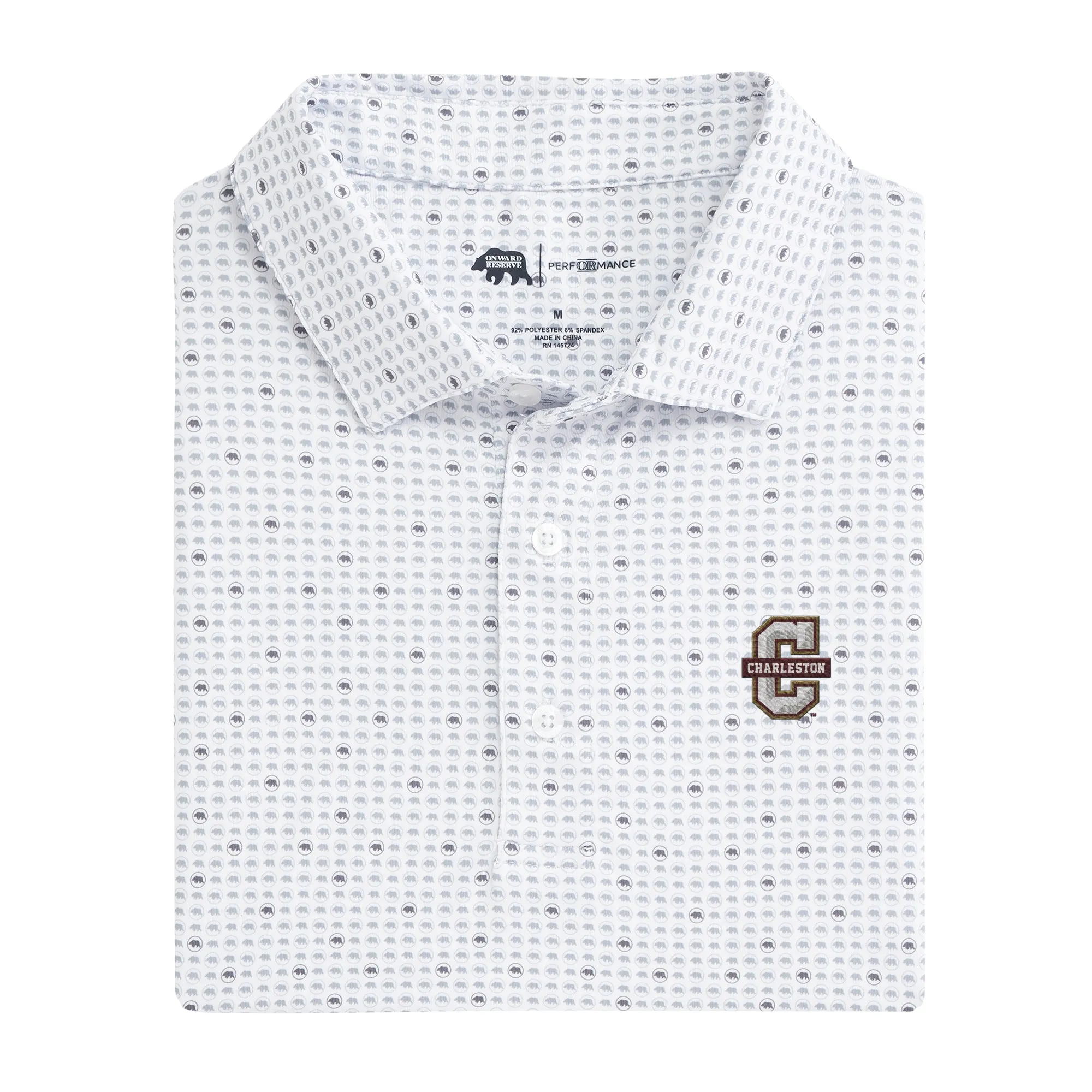 College Of Charleston Tour Logo Printed Performance Polo