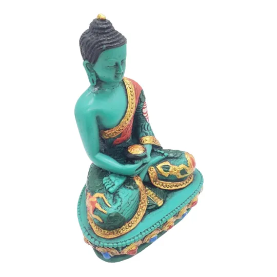 Colorful Meditation Budhha,Handcarved Gautam Buddha from Nepal,Tibetan Diety of Peace,Compassion God,Yoga Studio,Housewarming Gifts