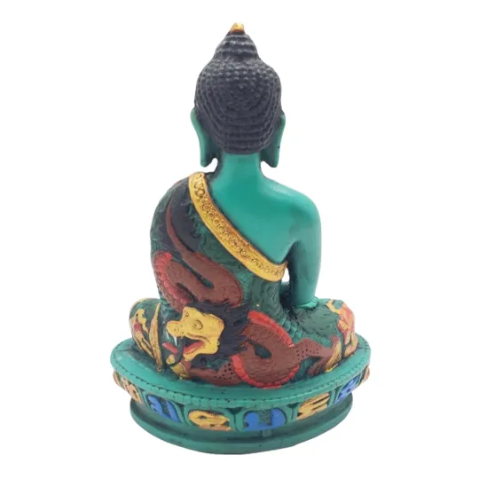 Colorful Meditation Budhha,Handcarved Gautam Buddha from Nepal,Tibetan Diety of Peace,Compassion God,Yoga Studio,Housewarming Gifts