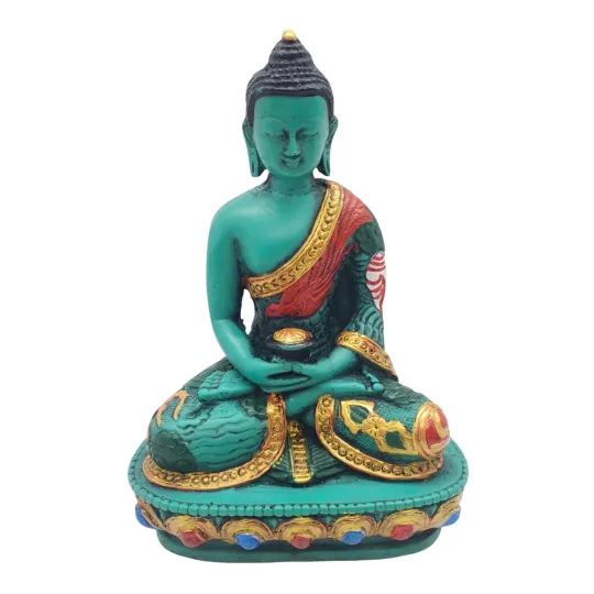 Colorful Meditation Budhha,Handcarved Gautam Buddha from Nepal,Tibetan Diety of Peace,Compassion God,Yoga Studio,Housewarming Gifts