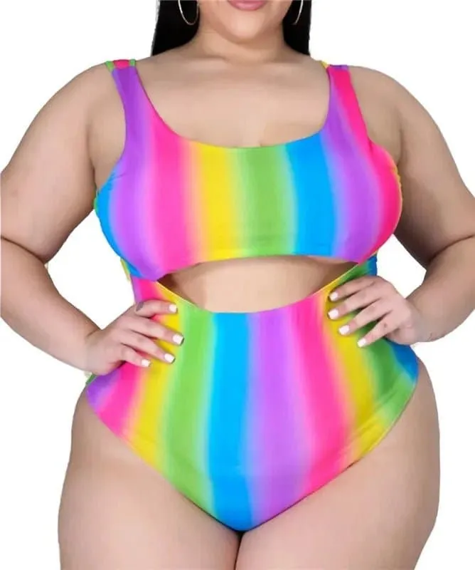 Colourful Swimsuit with Cover Up Set - Vibrant Prairie Chic Style 2-Piece