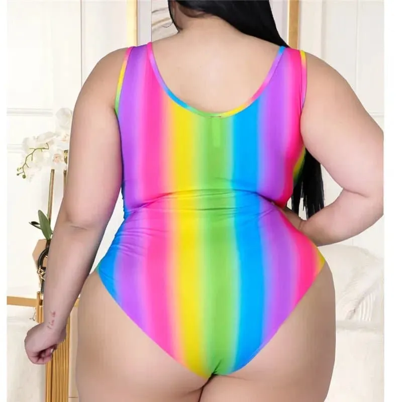 Colourful Swimsuit with Cover Up Set - Vibrant Prairie Chic Style 2-Piece