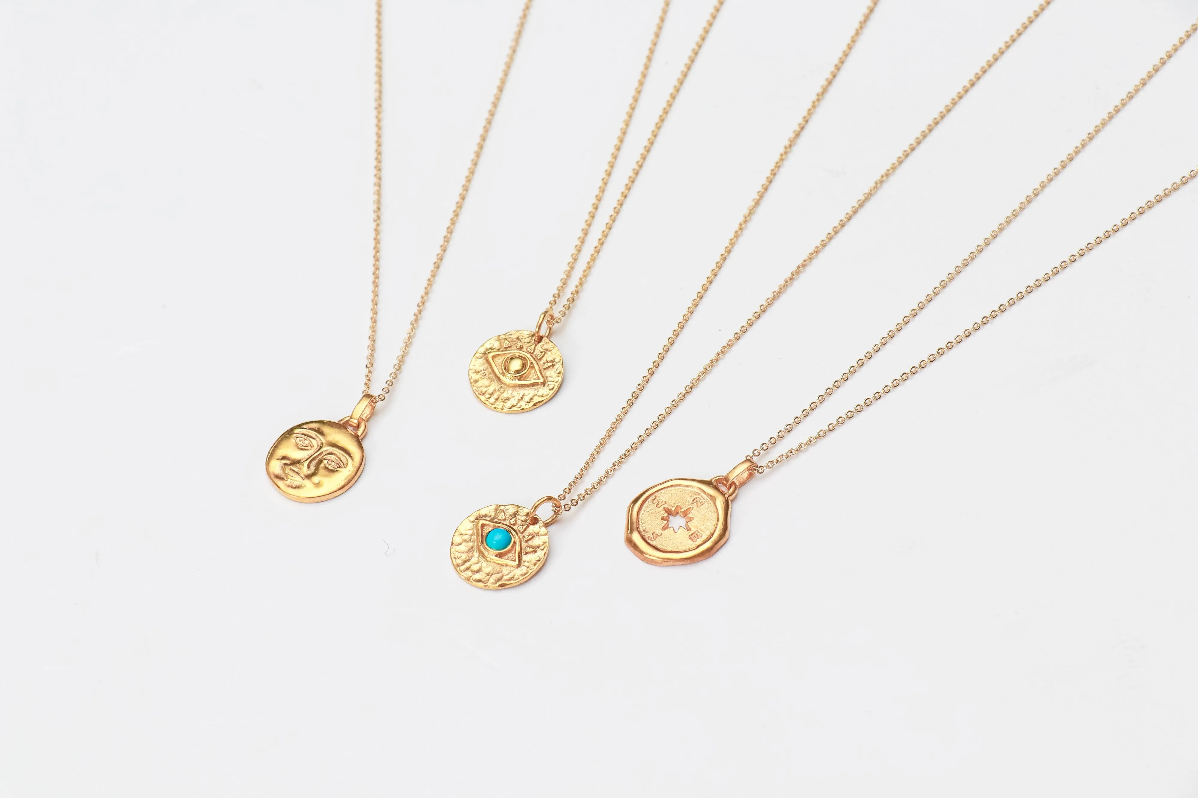 Compass Necklace, Solid Gold