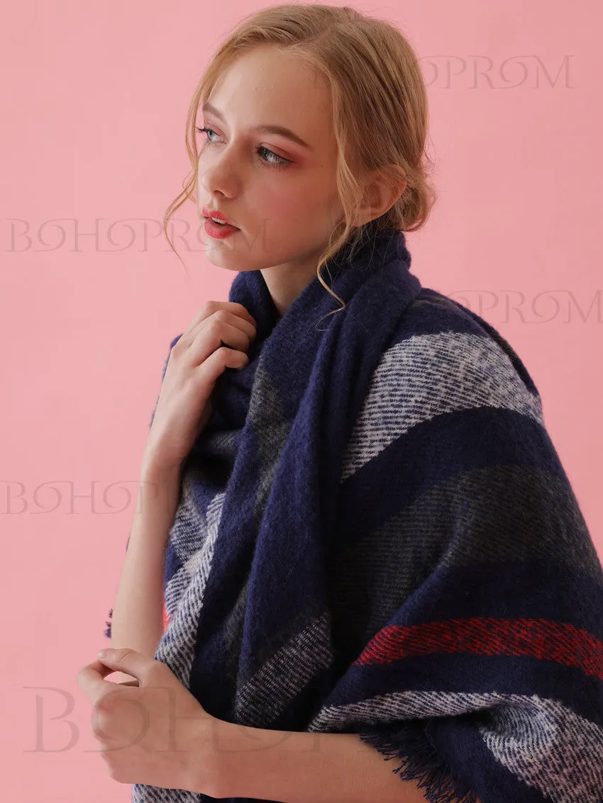 Cool Grid Scarf Large Soft Cashmere Wrap For Women And Girl SW009