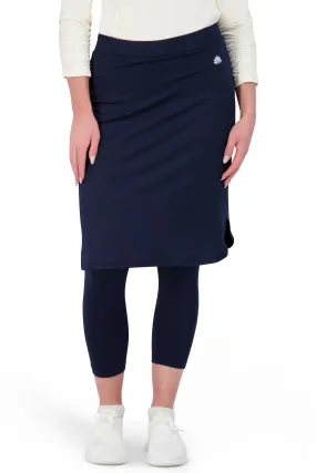 Cropped ShirtTail Snoga Athletic Skirt in Navy Blazer