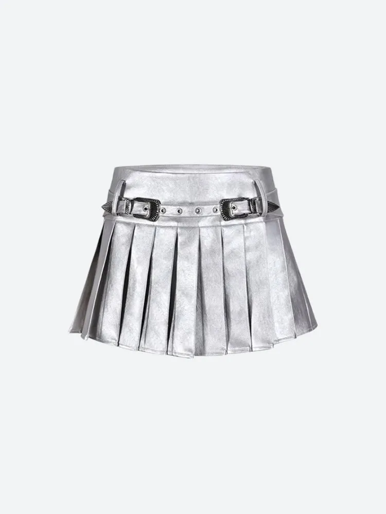 Cyberpunk Metallic Mini Skirt