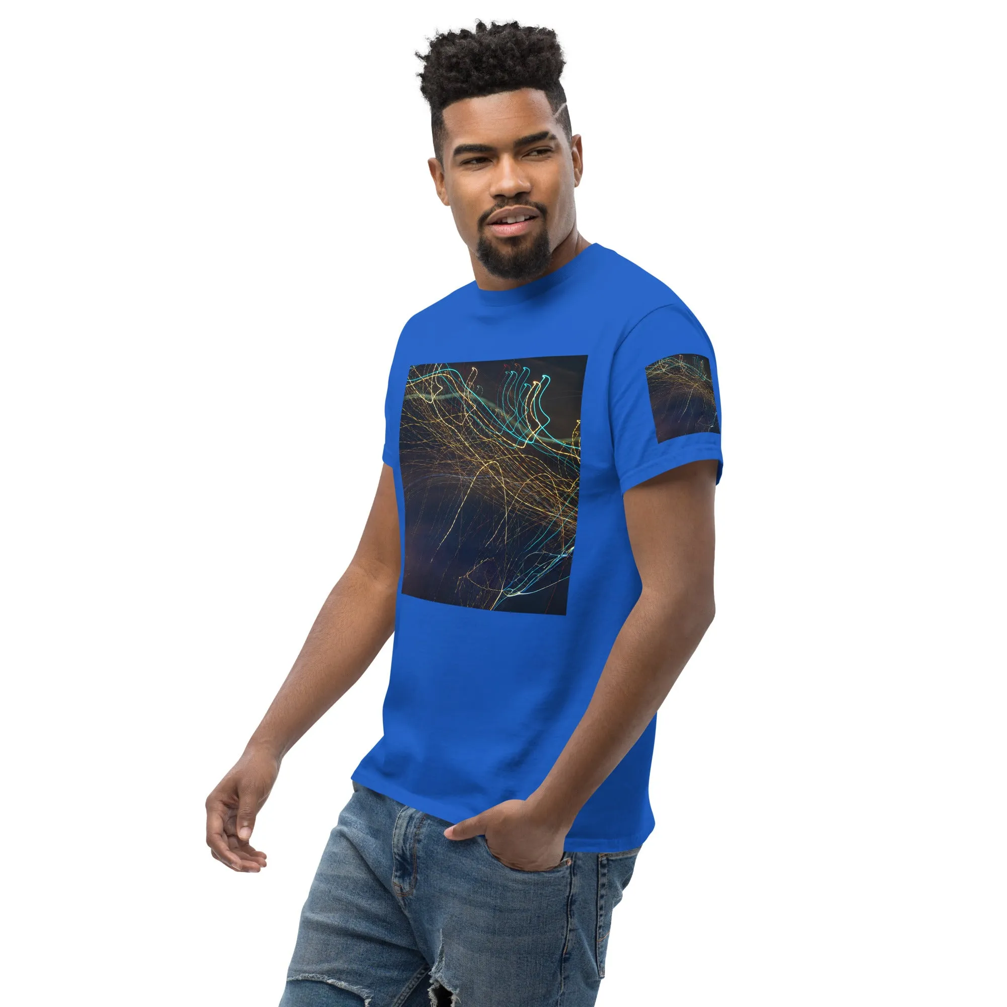 Dark Abstract Lights Tee - Men's Classic Shirt with Unique Craftsmanship