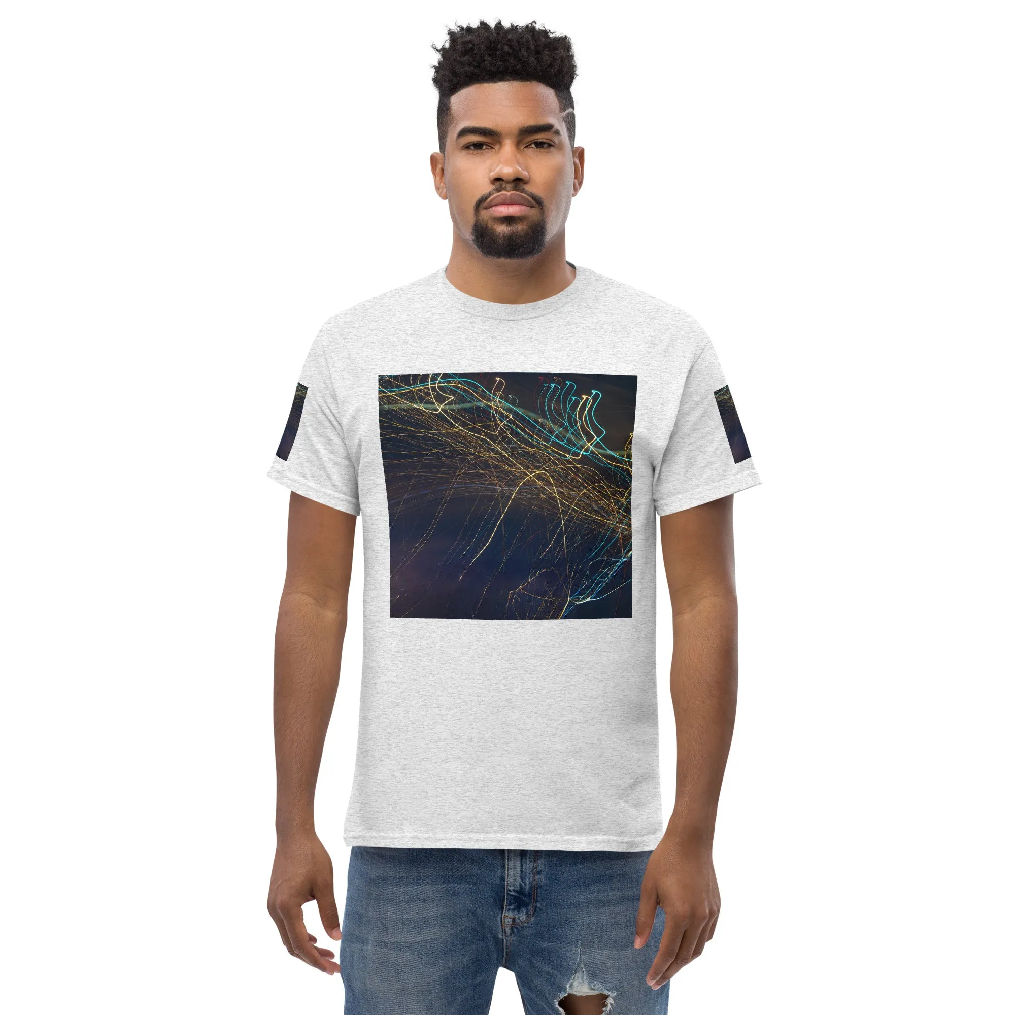 Dark Abstract Lights Tee - Men's Classic Shirt with Unique Craftsmanship