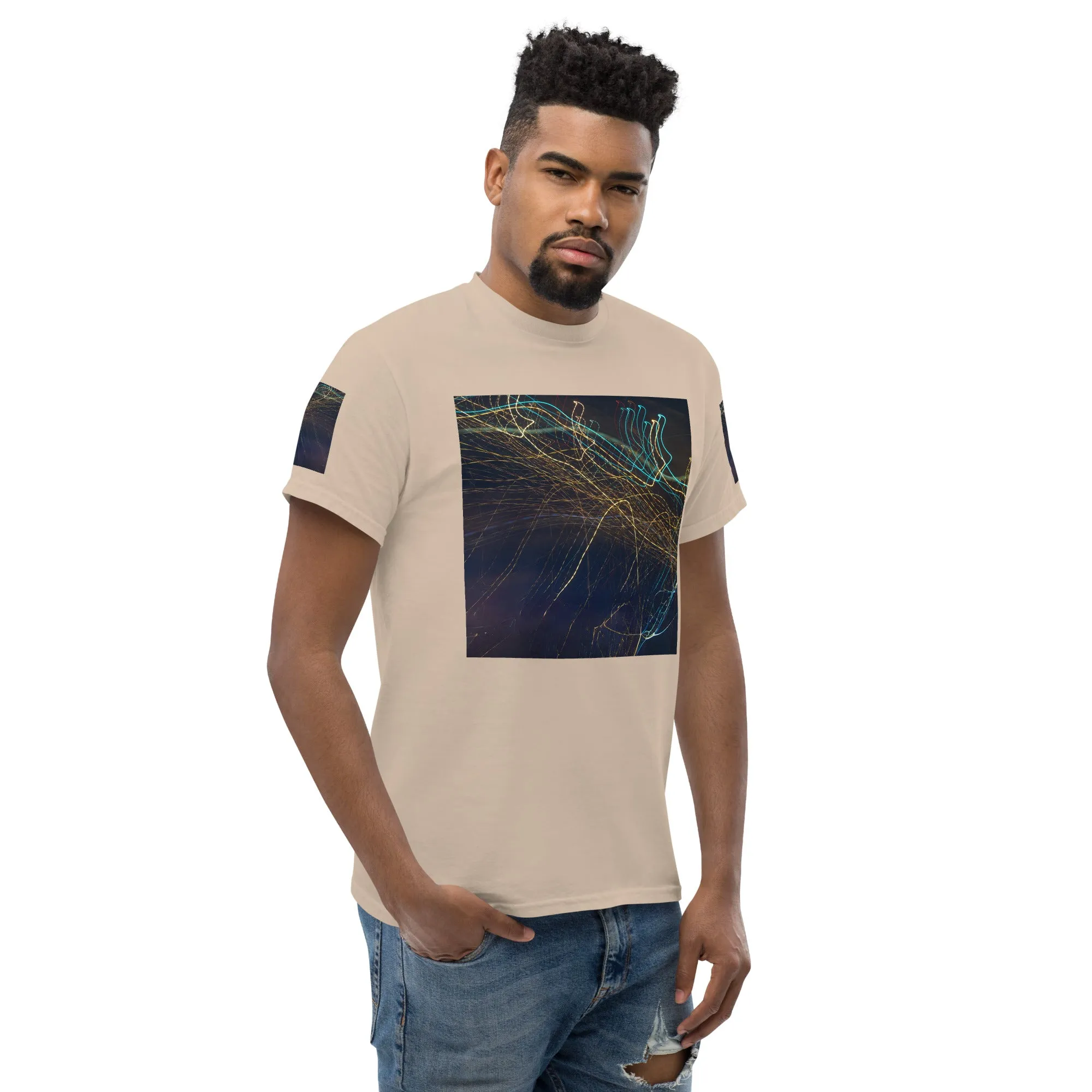 Dark Abstract Lights Tee - Men's Classic Shirt with Unique Craftsmanship