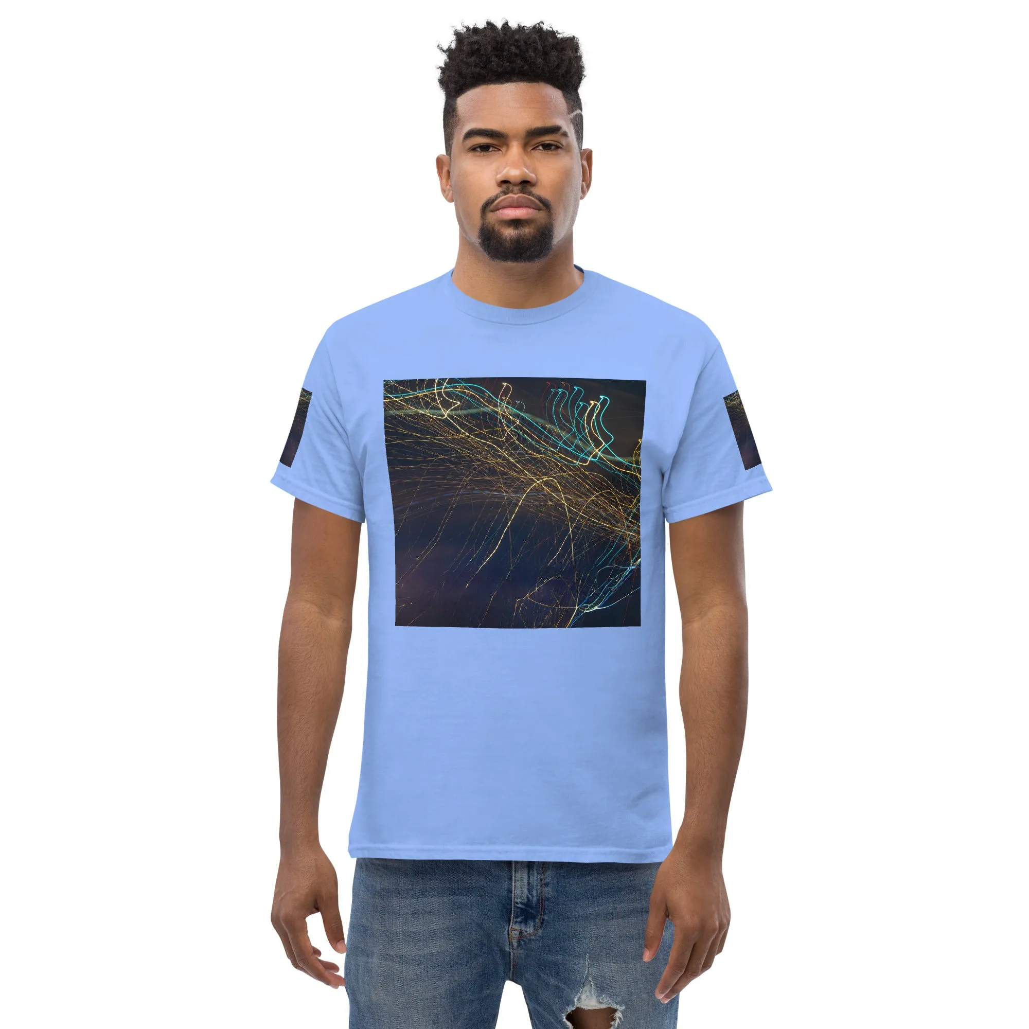 Dark Abstract Lights Tee - Men's Classic Shirt with Unique Craftsmanship