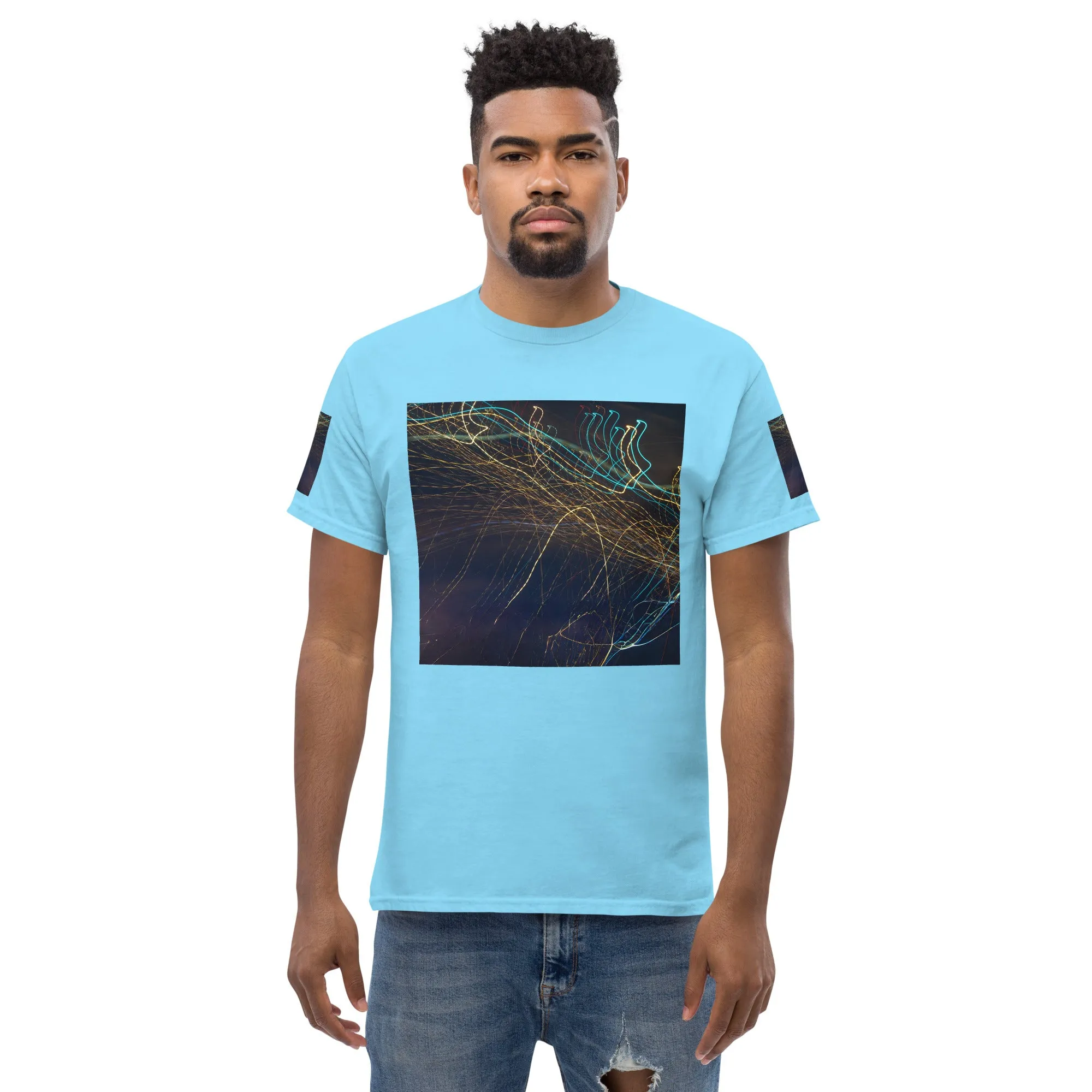 Dark Abstract Lights Tee - Men's Classic Shirt with Unique Craftsmanship