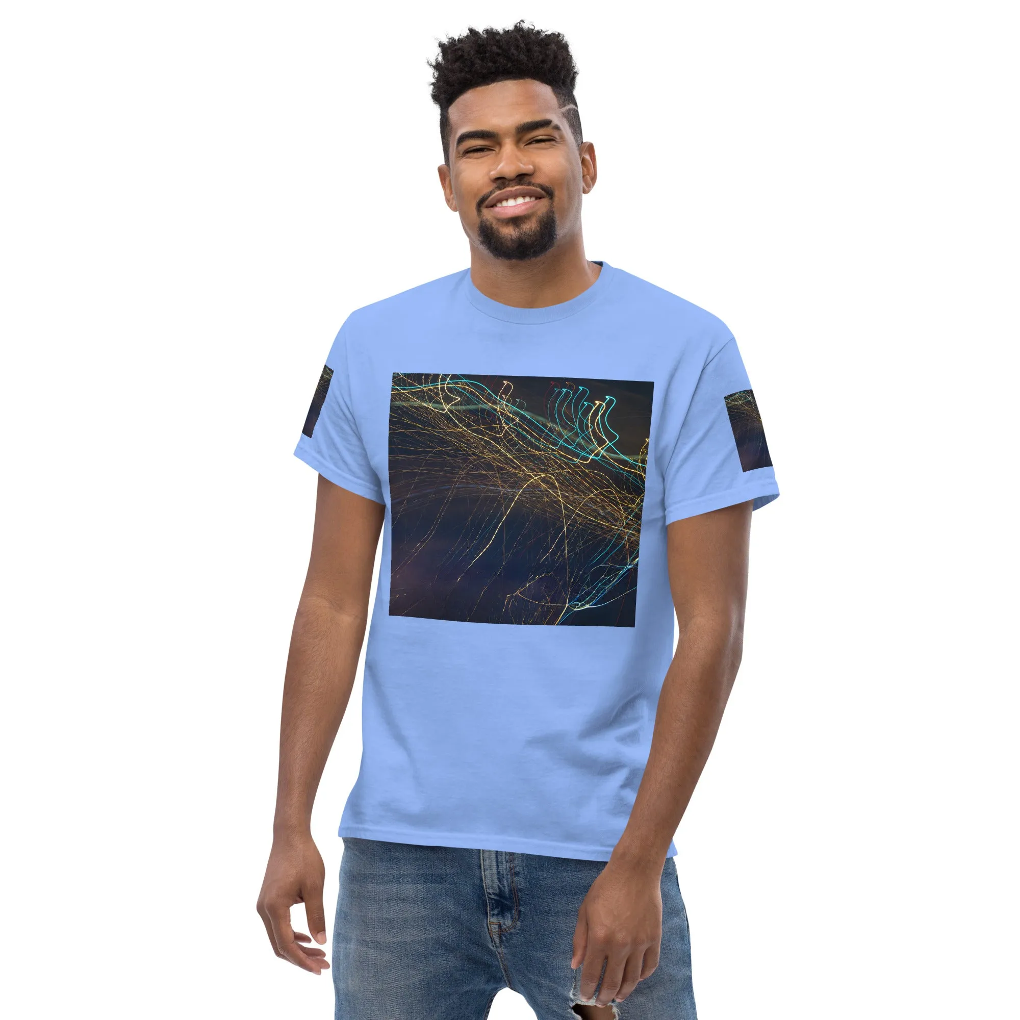 Dark Abstract Lights Tee - Men's Classic Shirt with Unique Craftsmanship