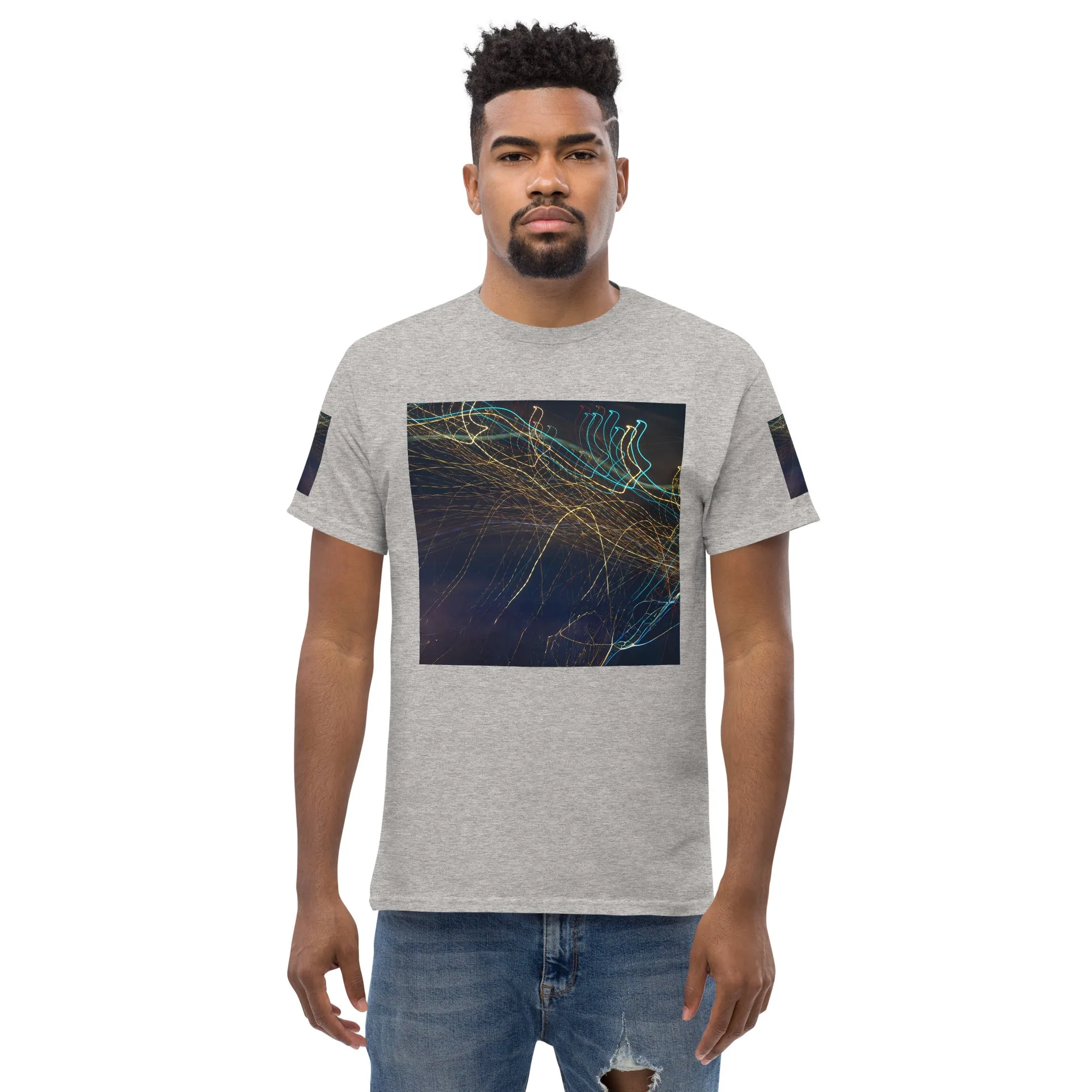 Dark Abstract Lights Tee - Men's Classic Shirt with Unique Craftsmanship