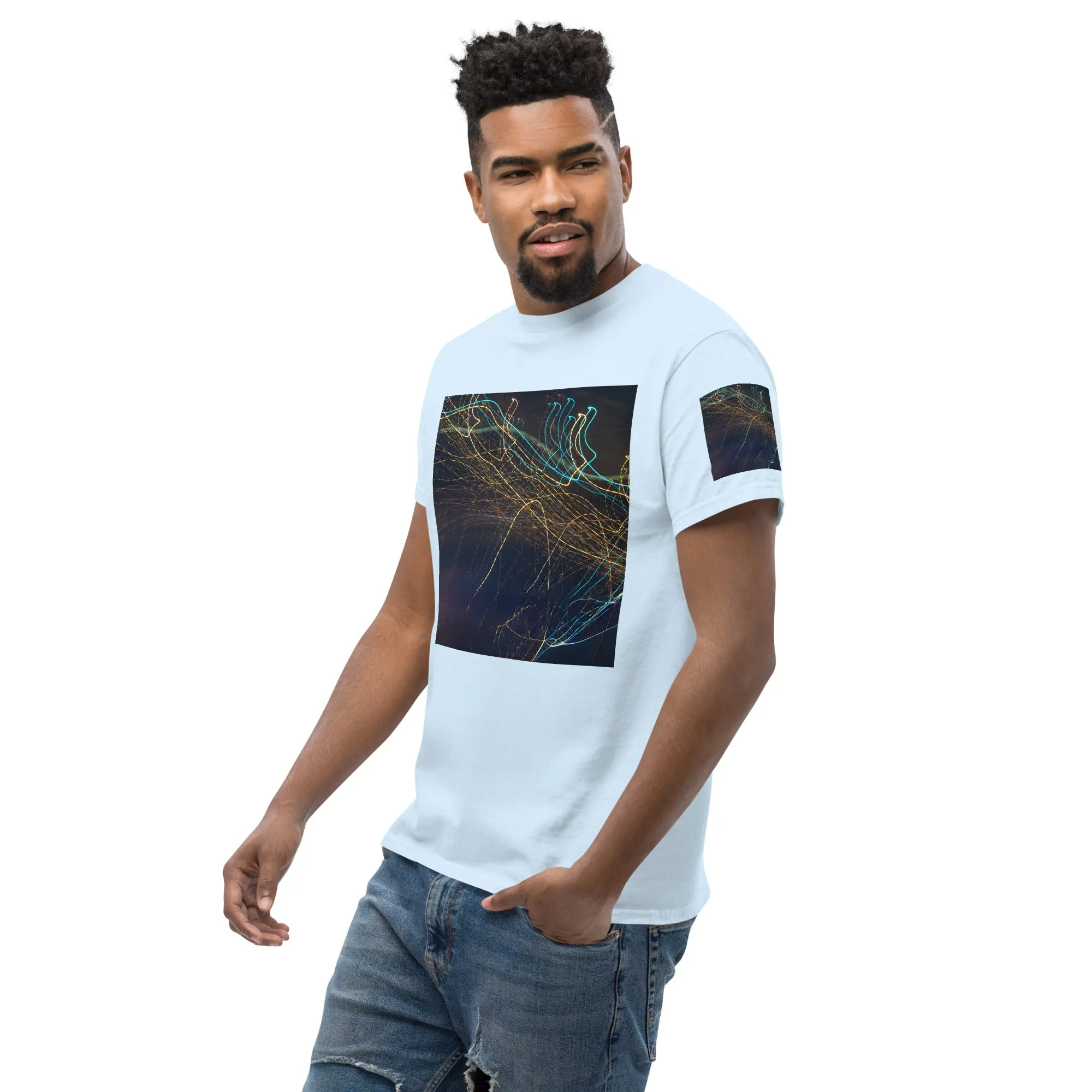 Dark Abstract Lights Tee - Men's Classic Shirt with Unique Craftsmanship