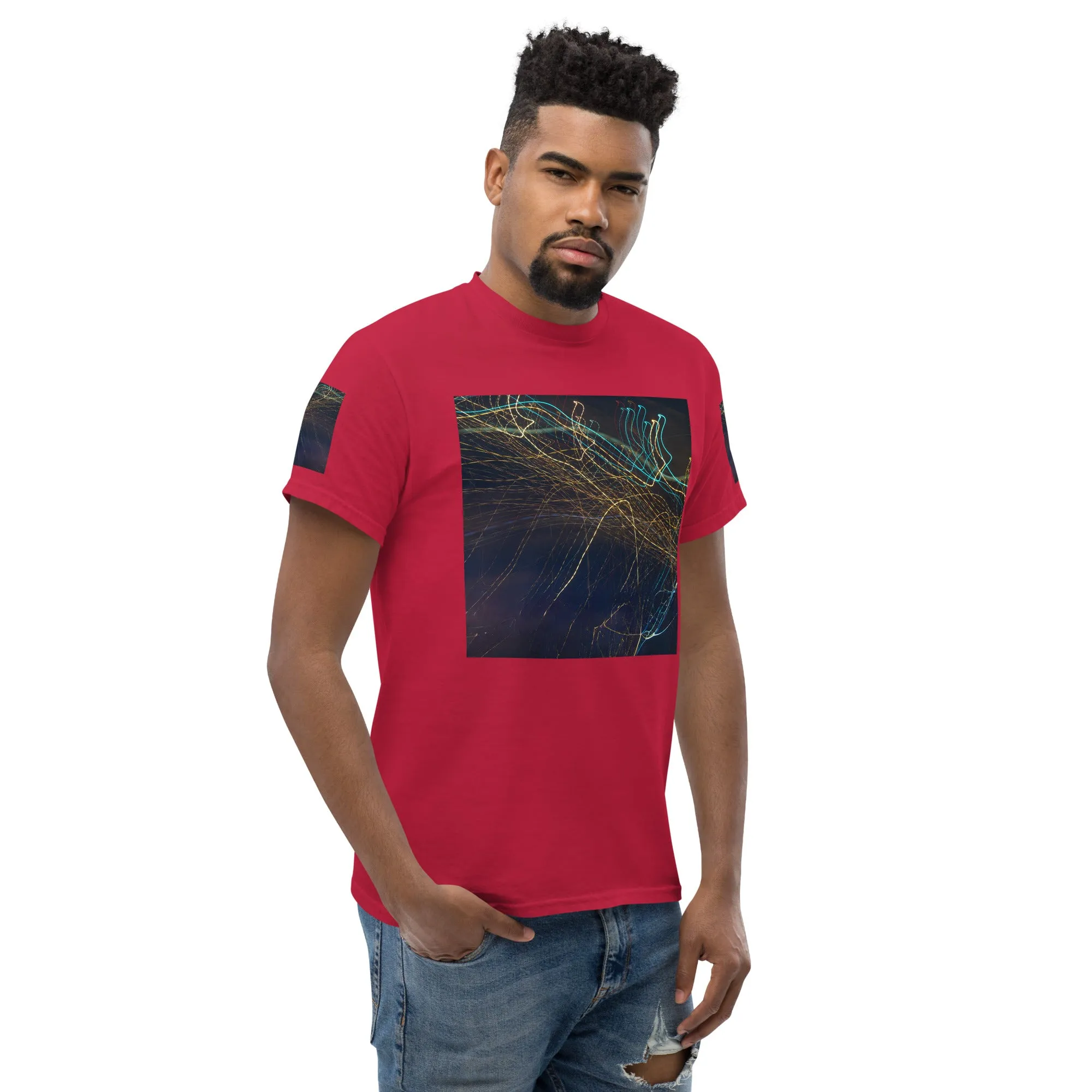 Dark Abstract Lights Tee - Men's Classic Shirt with Unique Craftsmanship