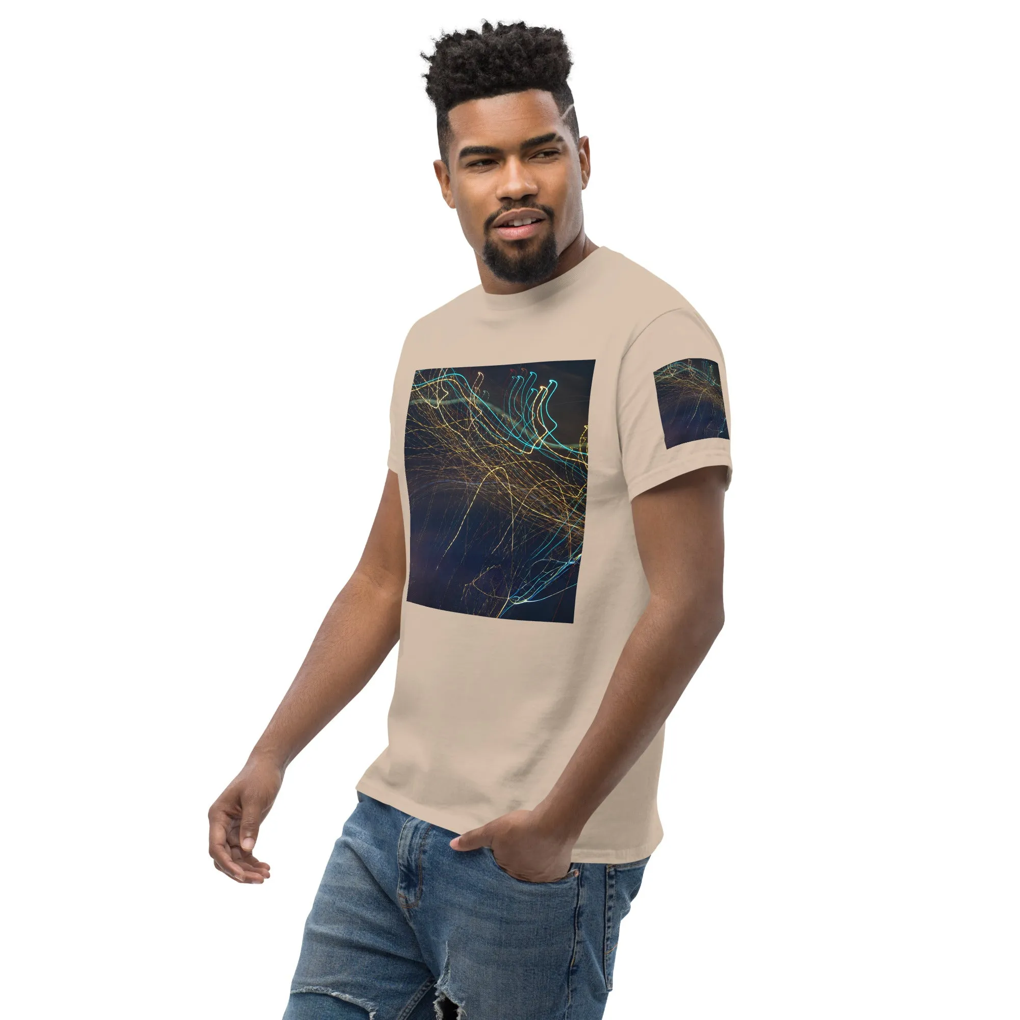 Dark Abstract Lights Tee - Men's Classic Shirt with Unique Craftsmanship