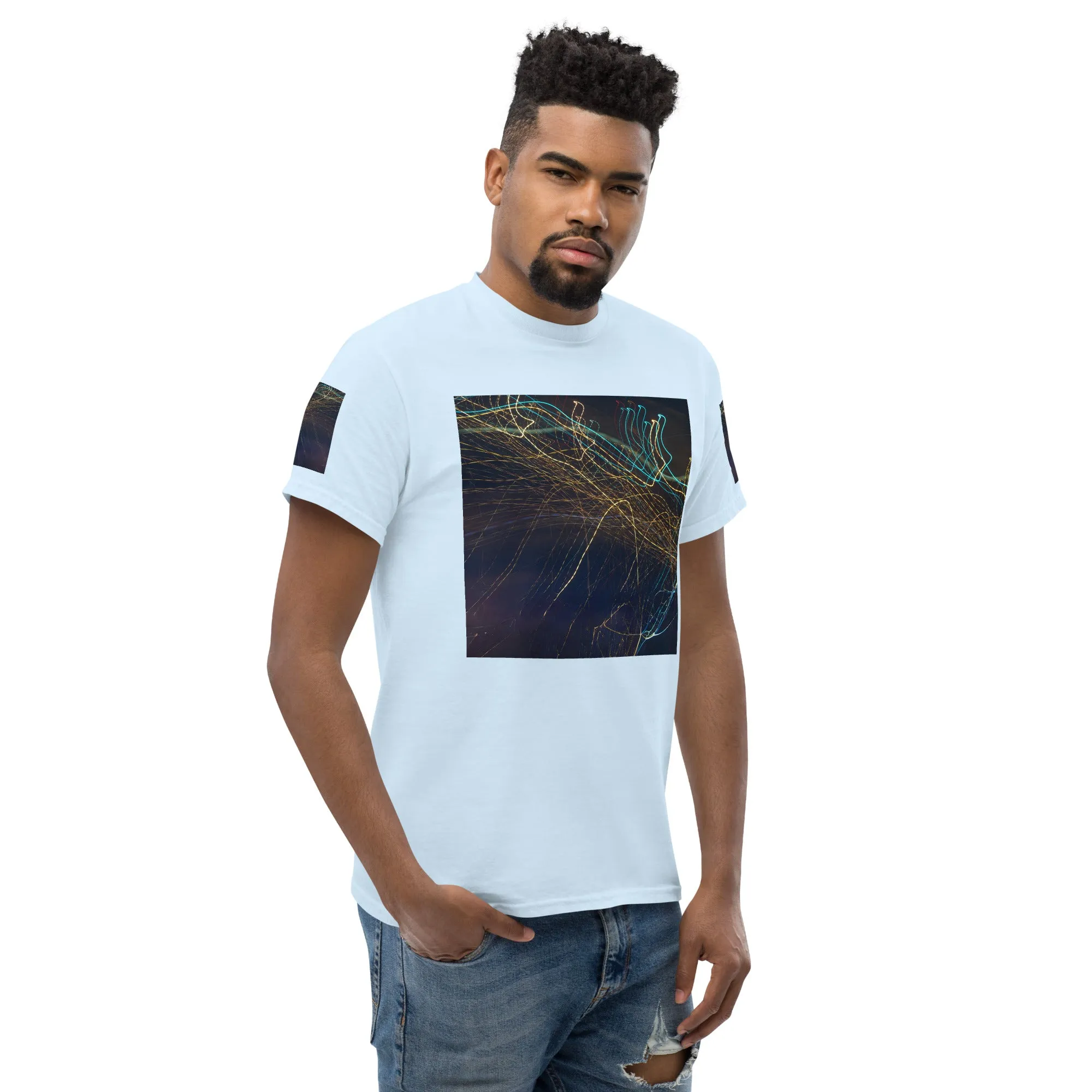 Dark Abstract Lights Tee - Men's Classic Shirt with Unique Craftsmanship