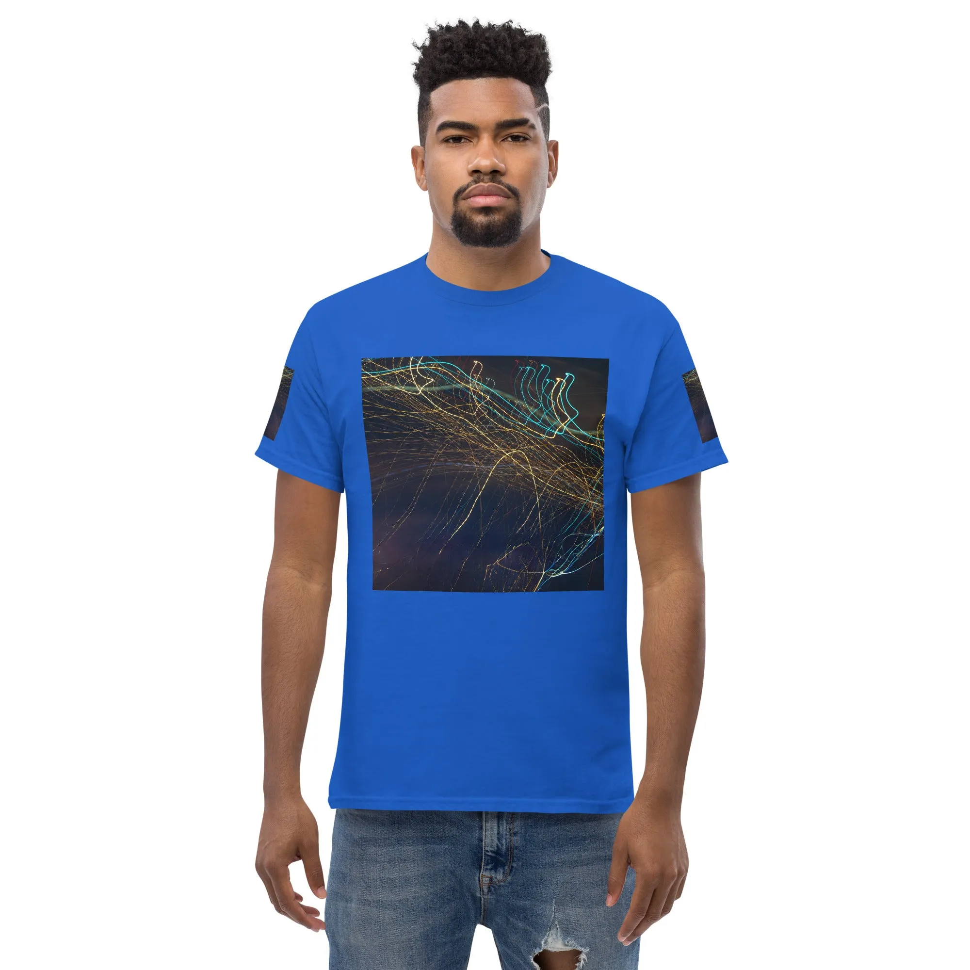 Dark Abstract Lights Tee - Men's Classic Shirt with Unique Craftsmanship