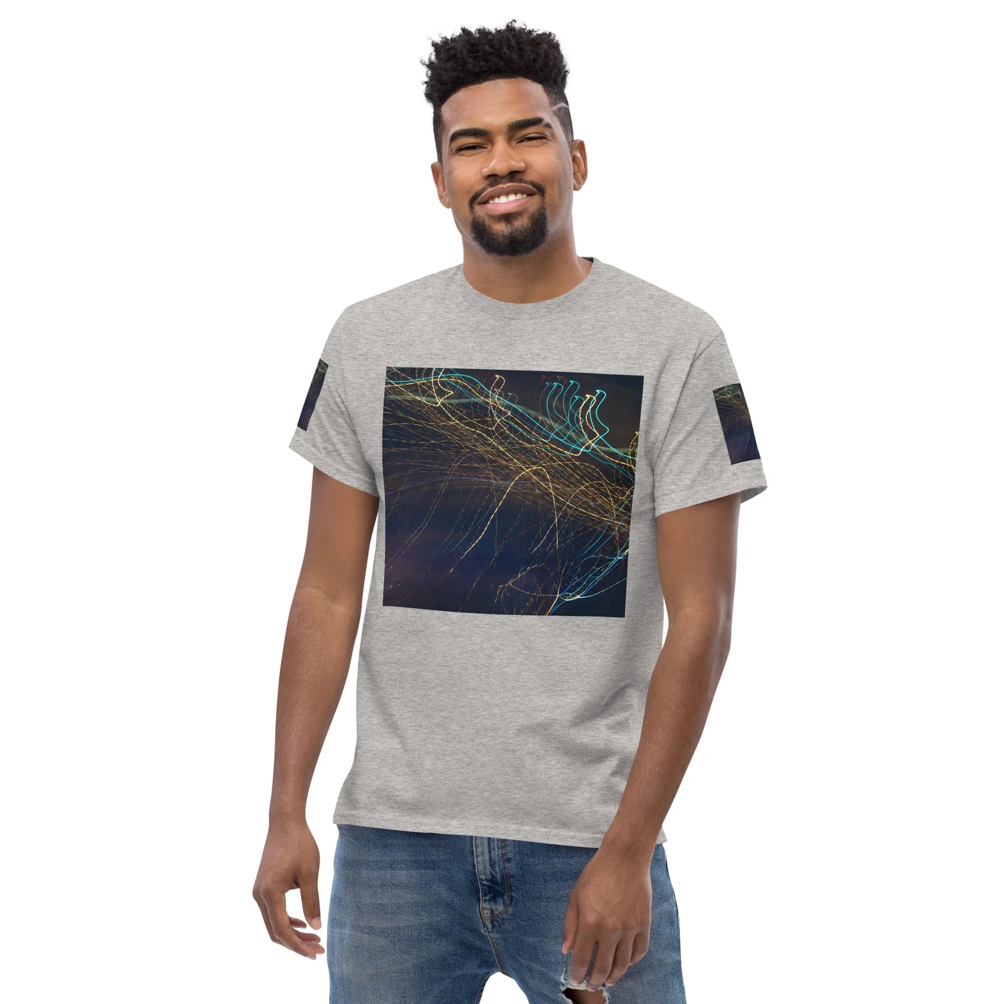 Dark Abstract Lights Tee - Men's Classic Shirt with Unique Craftsmanship