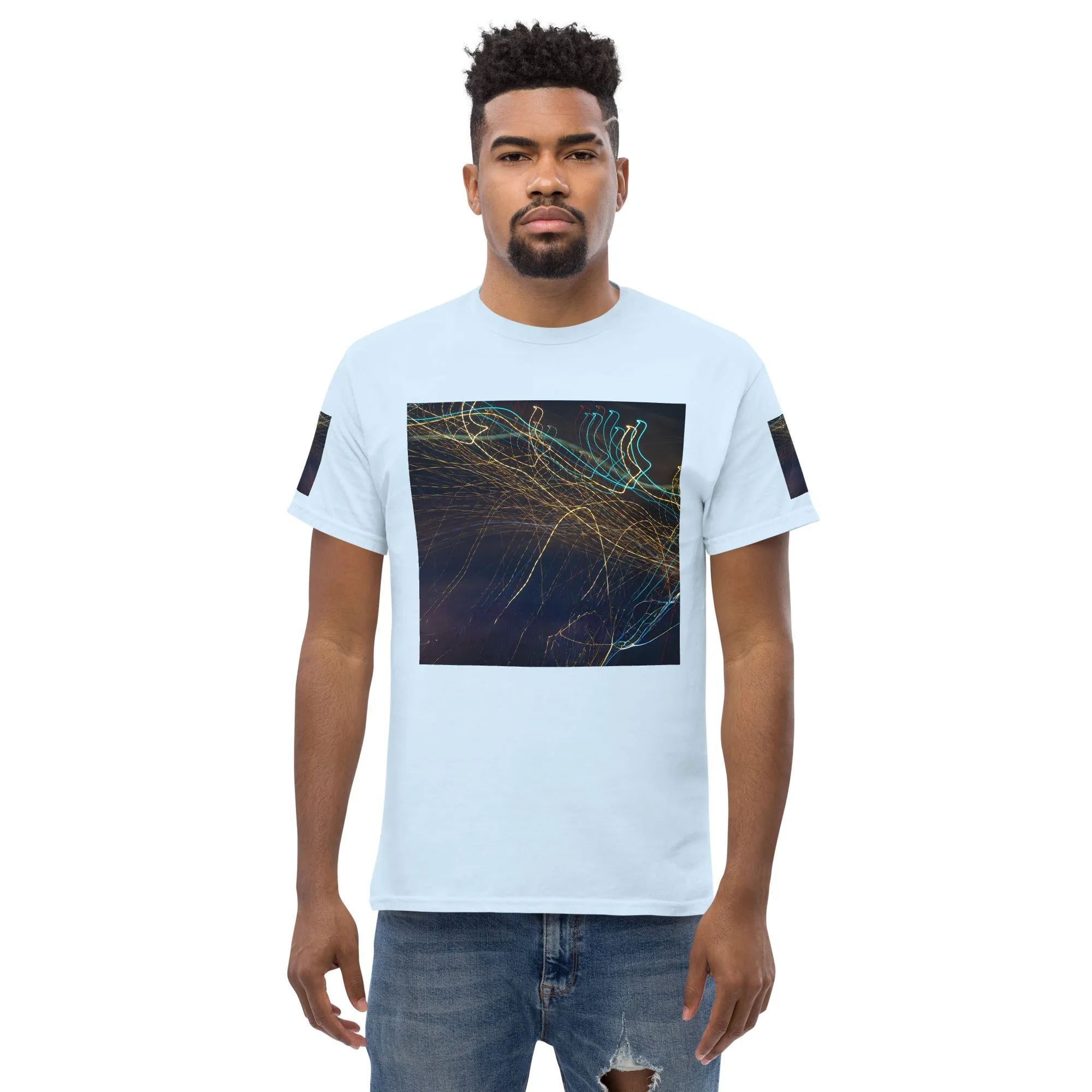 Dark Abstract Lights Tee - Men's Classic Shirt with Unique Craftsmanship