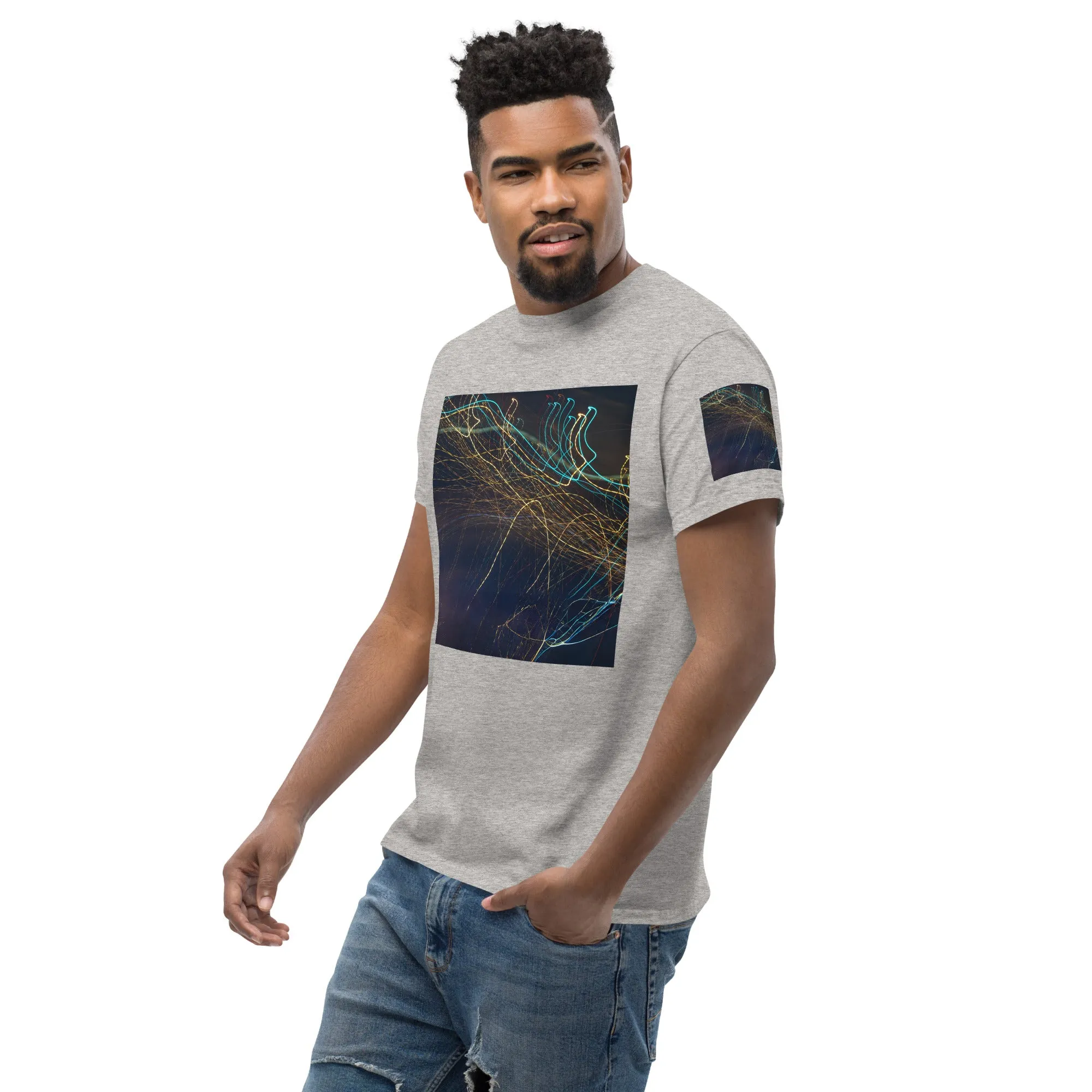 Dark Abstract Lights Tee - Men's Classic Shirt with Unique Craftsmanship