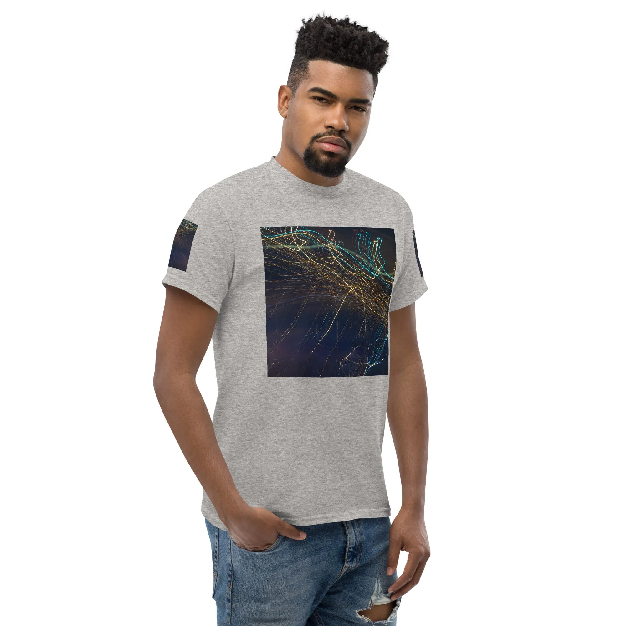 Dark Abstract Lights Tee - Men's Classic Shirt with Unique Craftsmanship