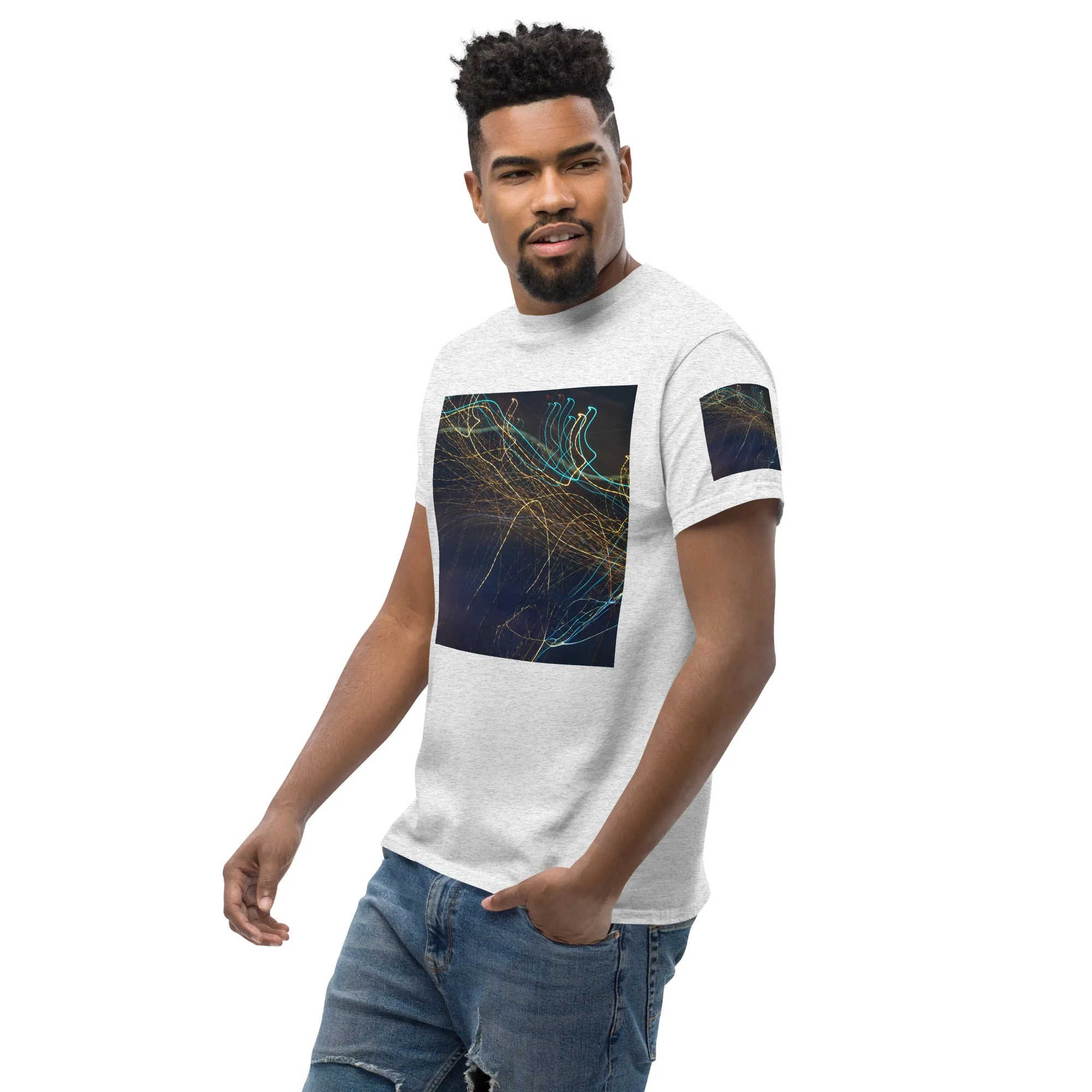 Dark Abstract Lights Tee - Men's Classic Shirt with Unique Craftsmanship