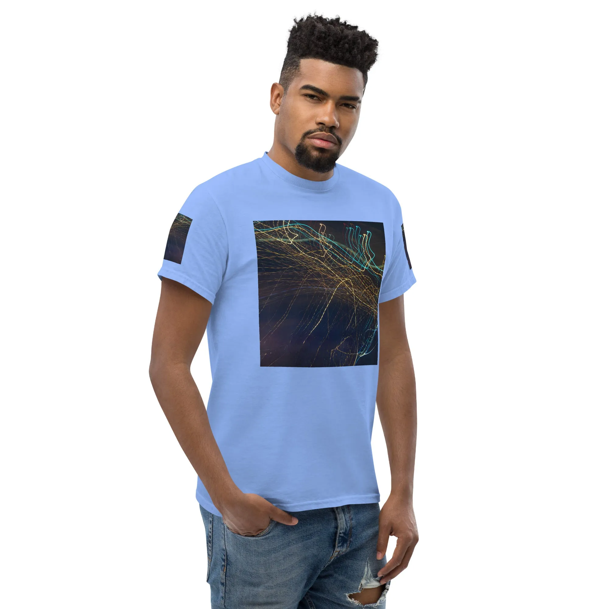 Dark Abstract Lights Tee - Men's Classic Shirt with Unique Craftsmanship