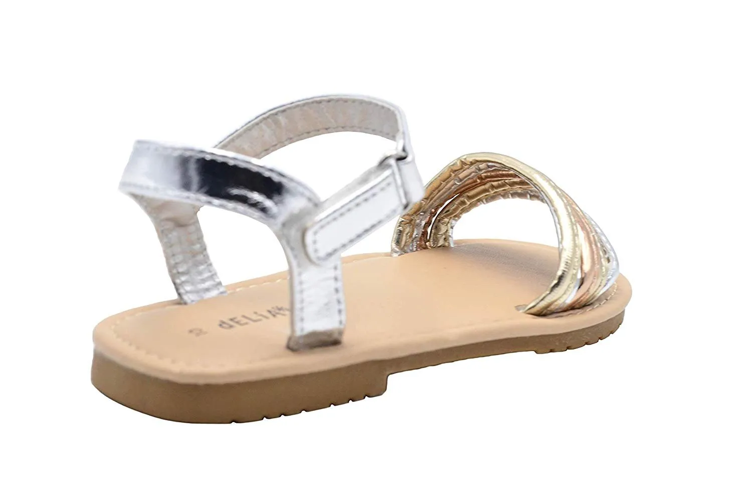 dELiAs Toddler Girls Fashion Sandals Multi Strap Summer Party Flats